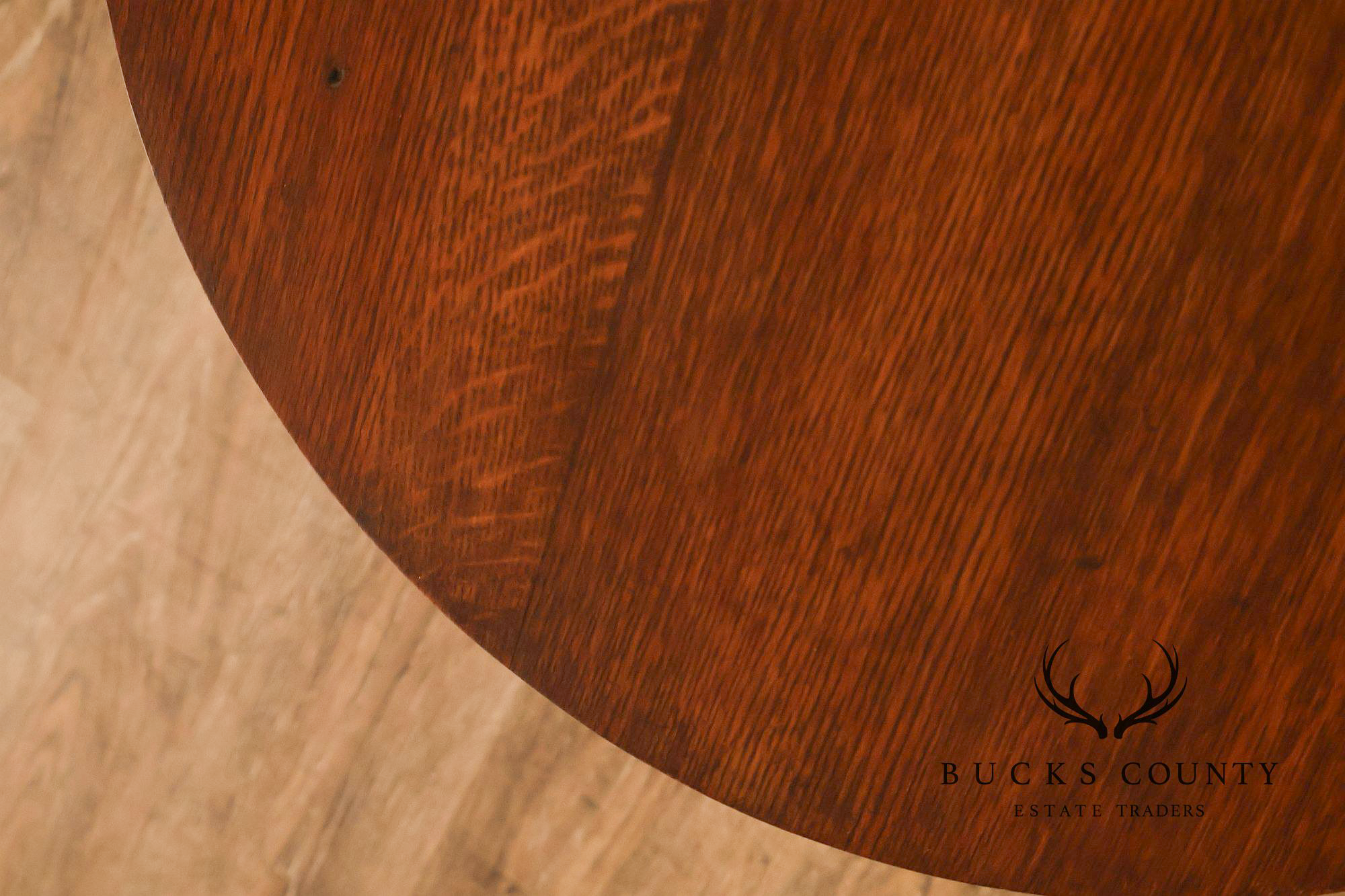 Arts And Crafts Style Round Oak Lamp Table