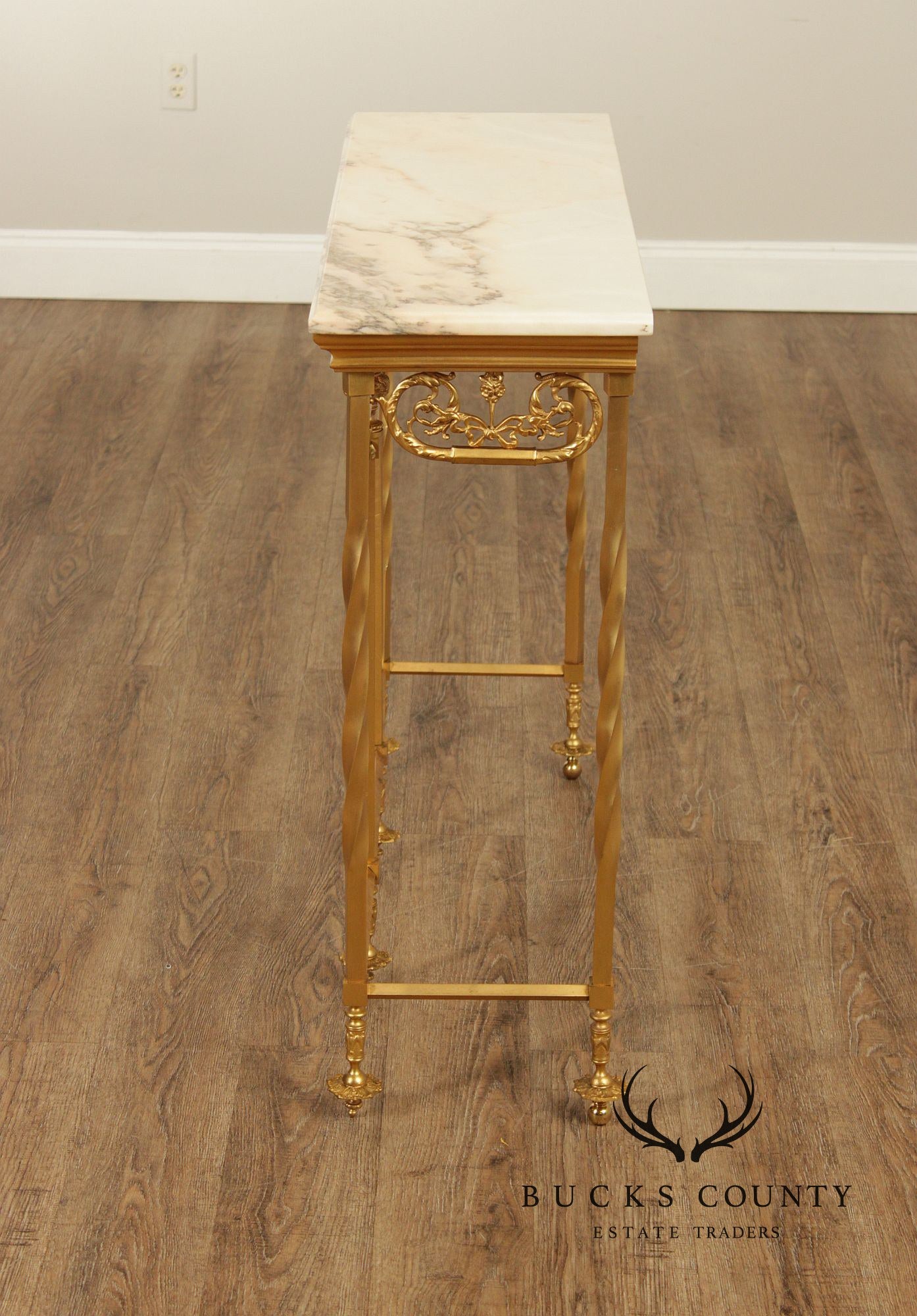 Italian Marble Top Gilt Bronze Console Table