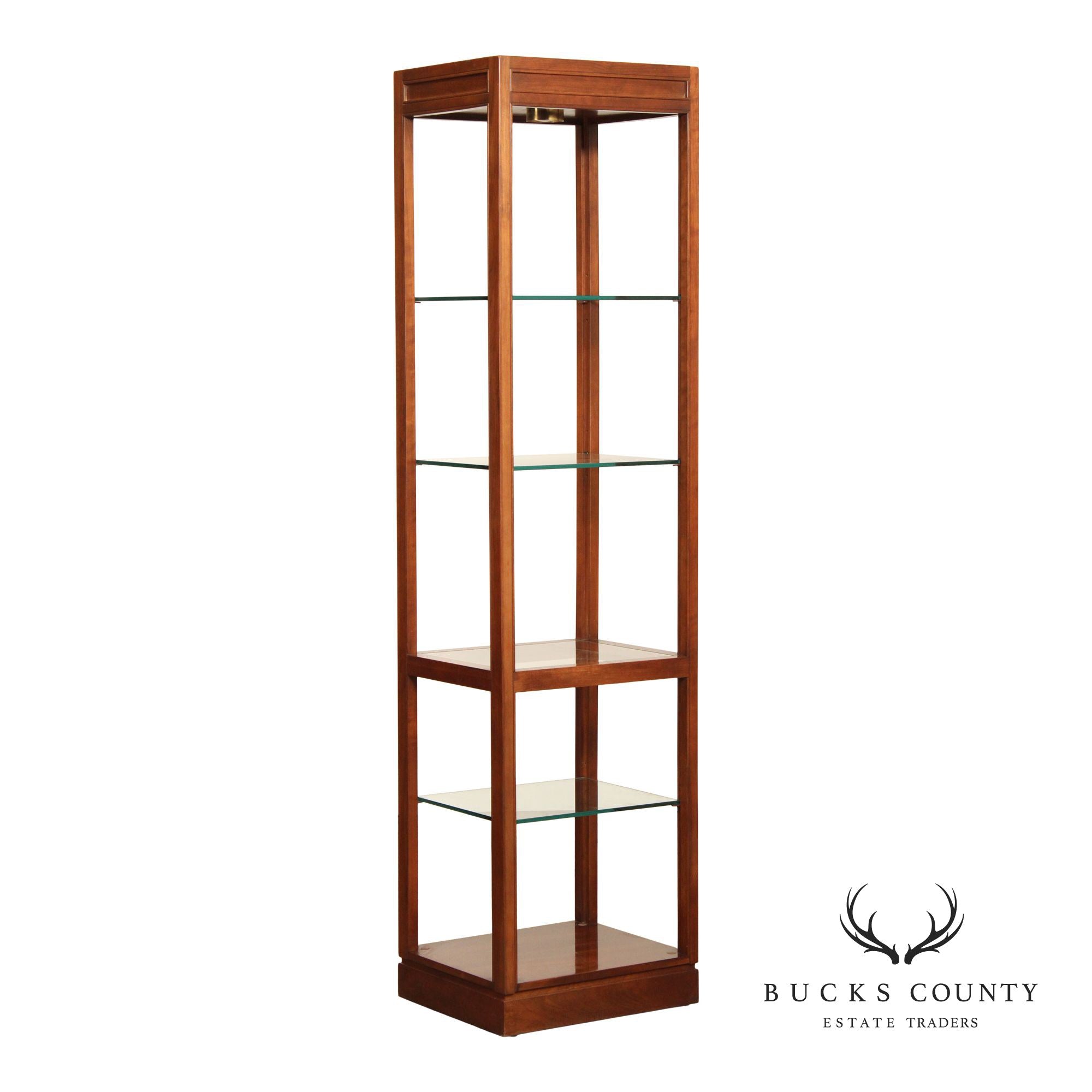 Ethan Allen Cherry and Glass Open Display Etagere