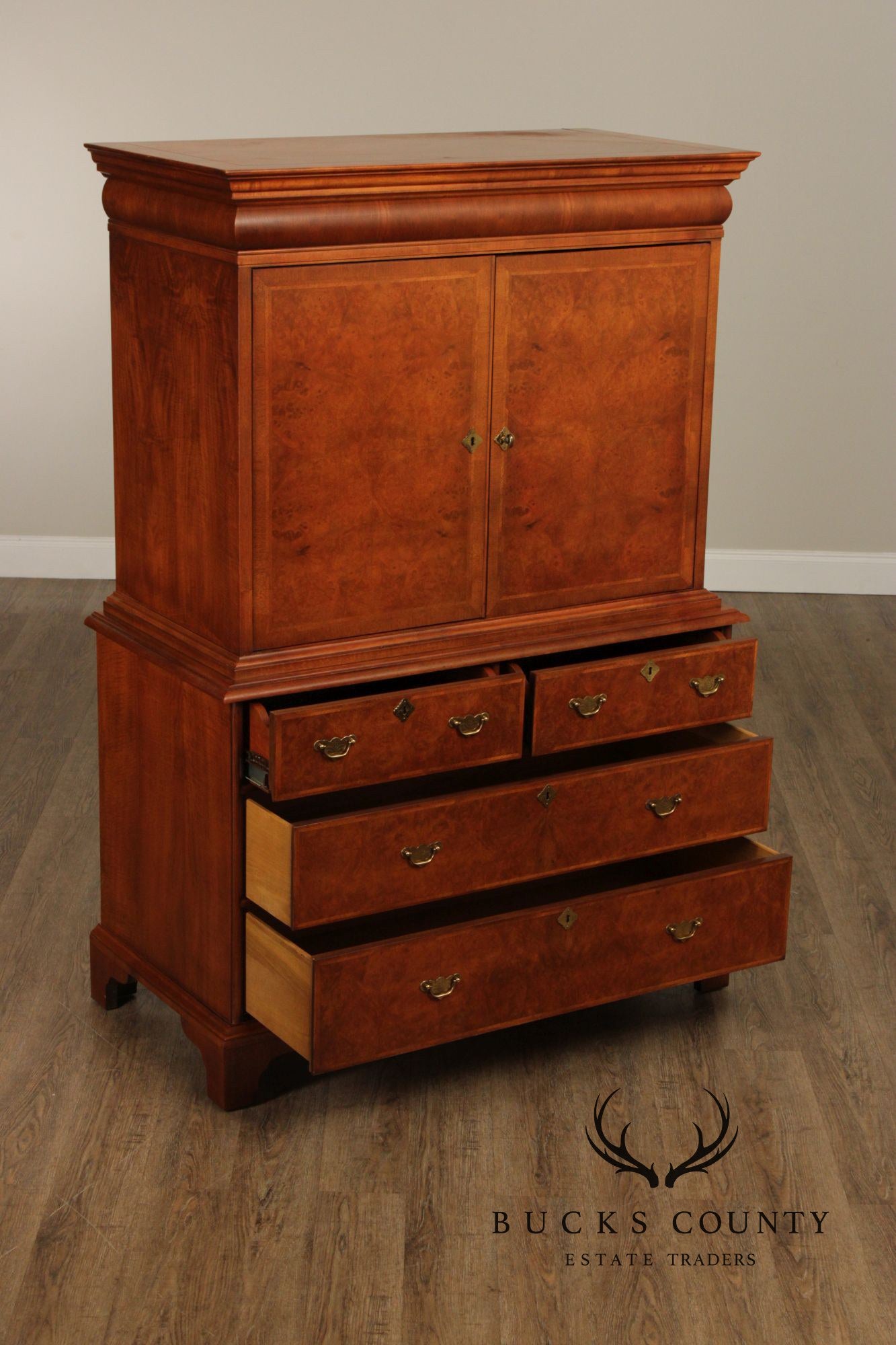 Century British National Trust Collection Burlwood Armoire