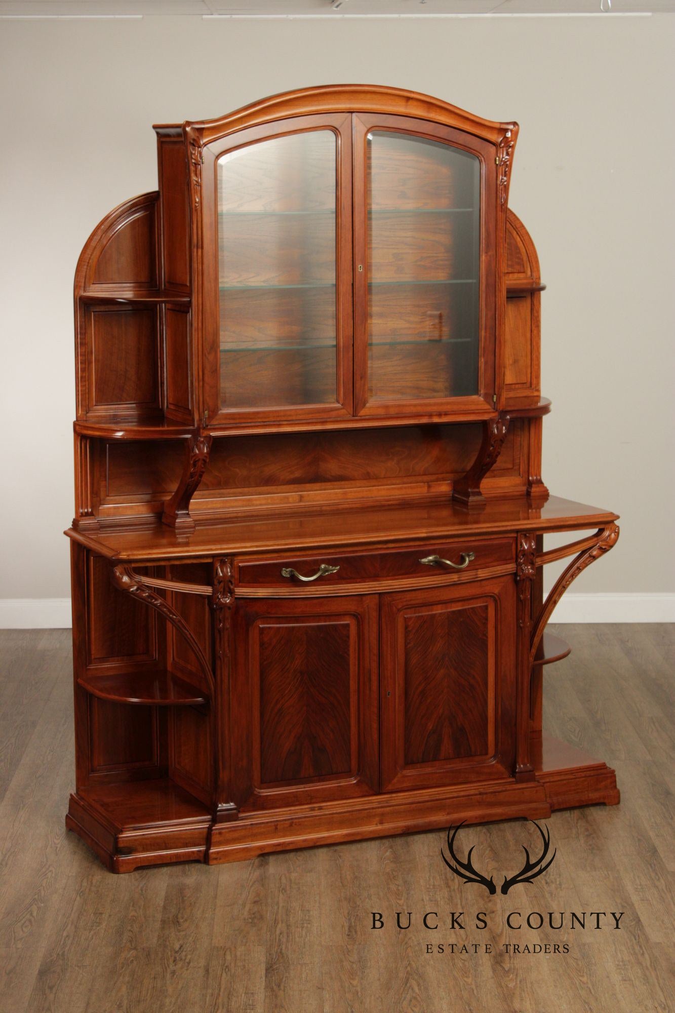 Louis Majorelle Art Nouveau Carved Mahogany 'Chicoree' Buffet