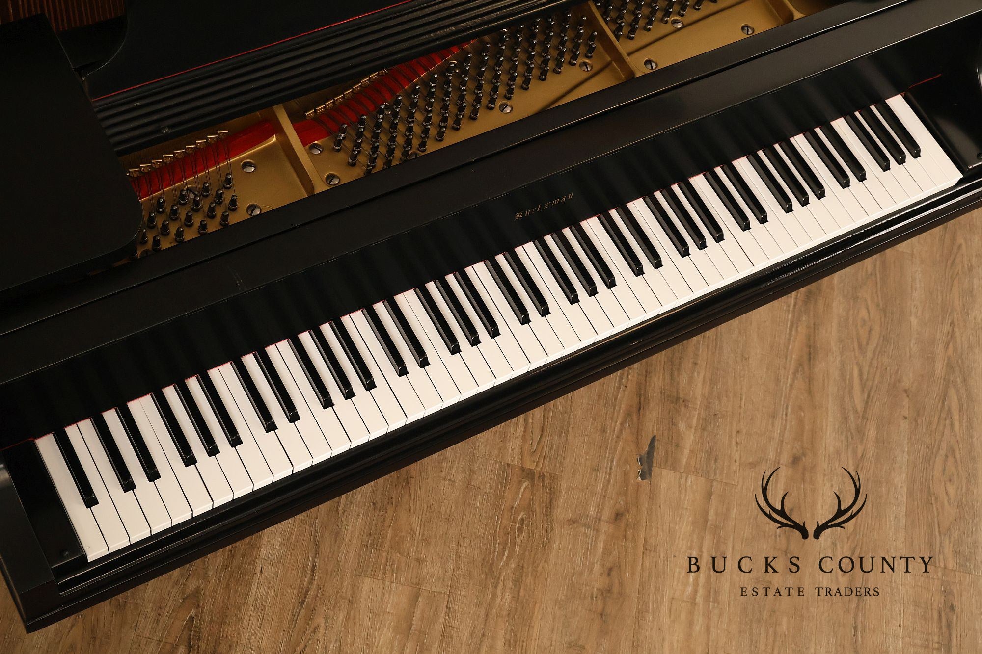 Kurtzman Ebonized Grand Piano And Duet Bench