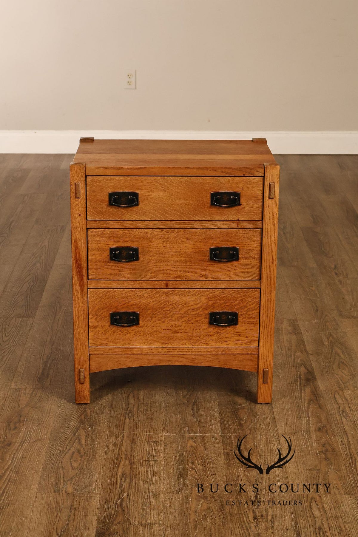 Stickley Mission Collection Oak Three-Drawer Nightstand