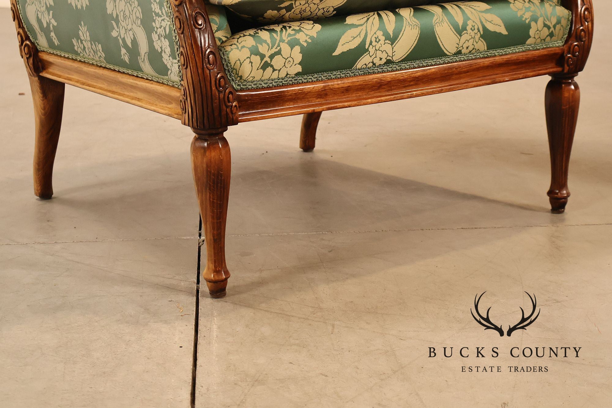 Colombo Mobili Louis XVI Style Pair Of Upholstered Bergeres Armchairs