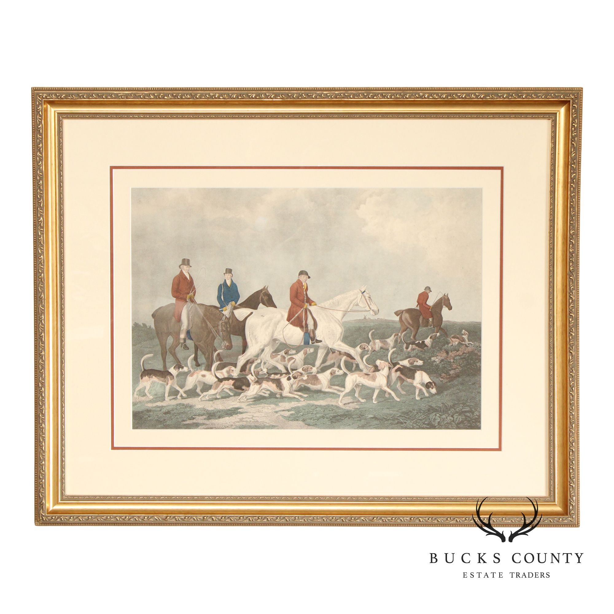 Richard Woodman Framed Engraving, 'The Earl of Derby's Stag Hounds'