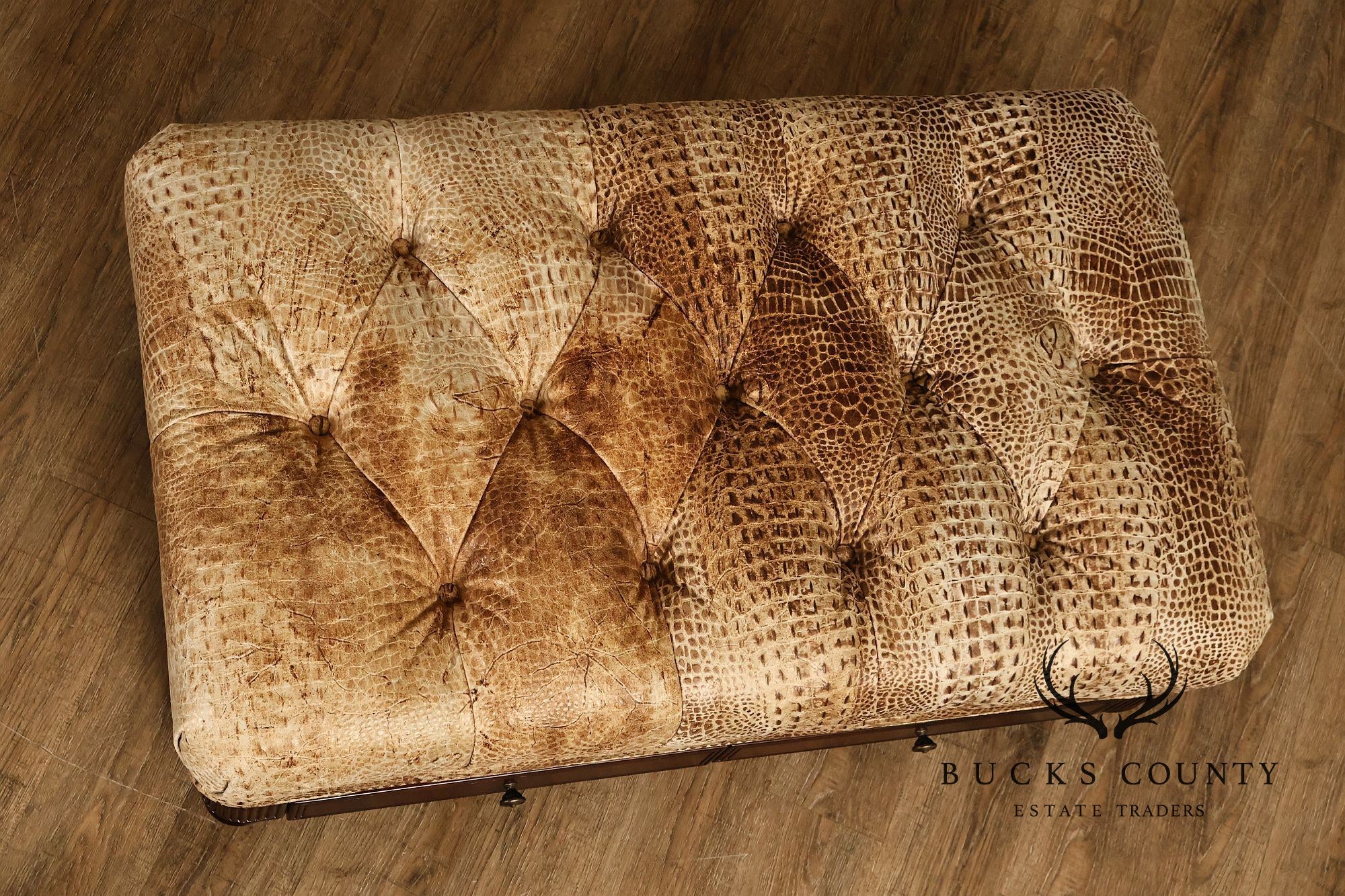 Hancock & Moore Tufted Leather "Robinson" Storage Ottoman