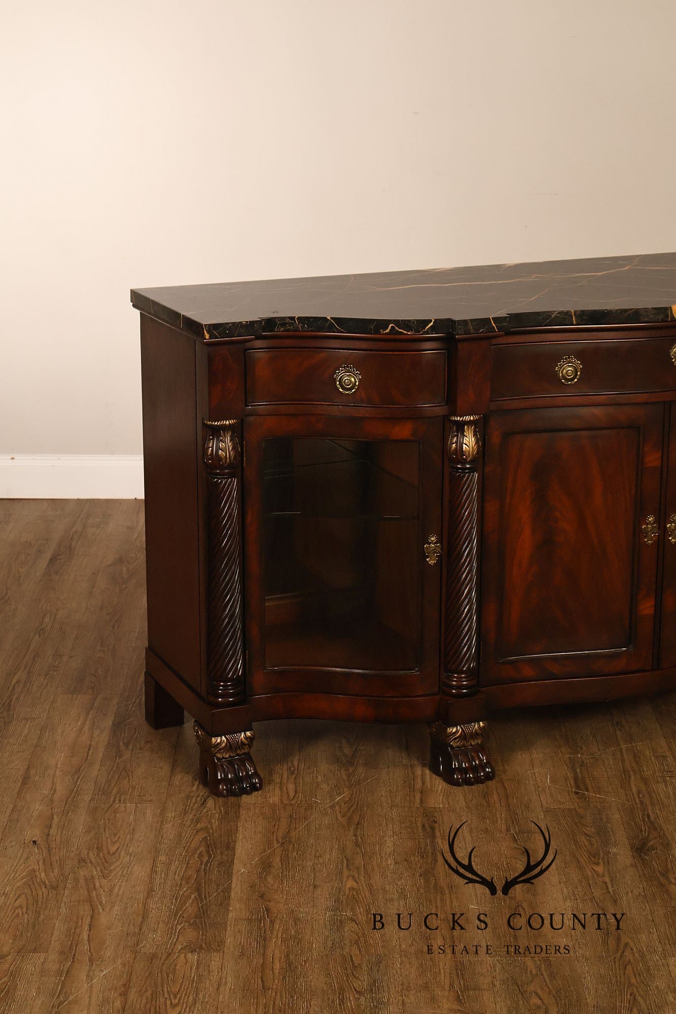 Henredon Historic Natchez Collection Marble Top Mahogany Sideboard