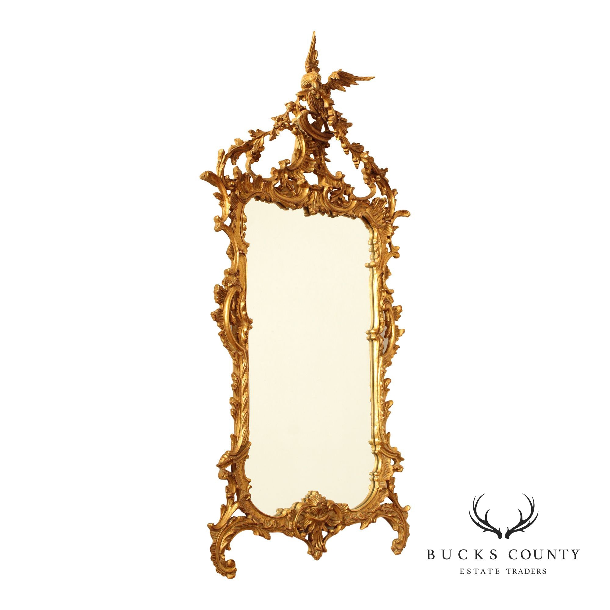 Carvers Guild Chippendale Style Giltwood Carved Wall Mirror