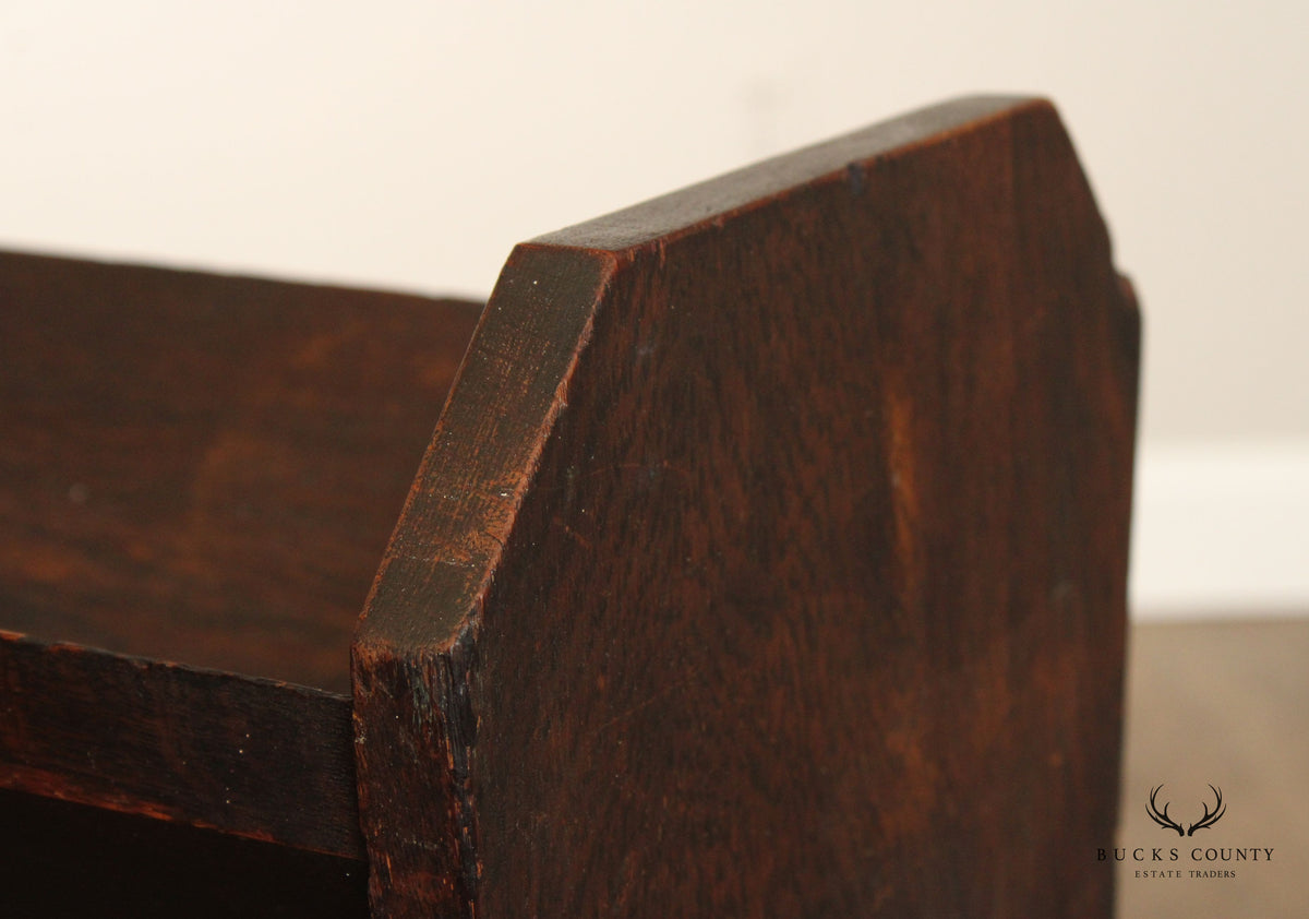 Antique Mission Oak Magazine Rack Bookcase Trough