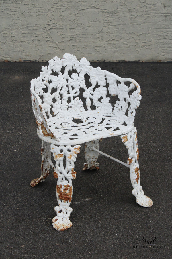 Victorian Style Cast Iron Outdoor Patio Armchair