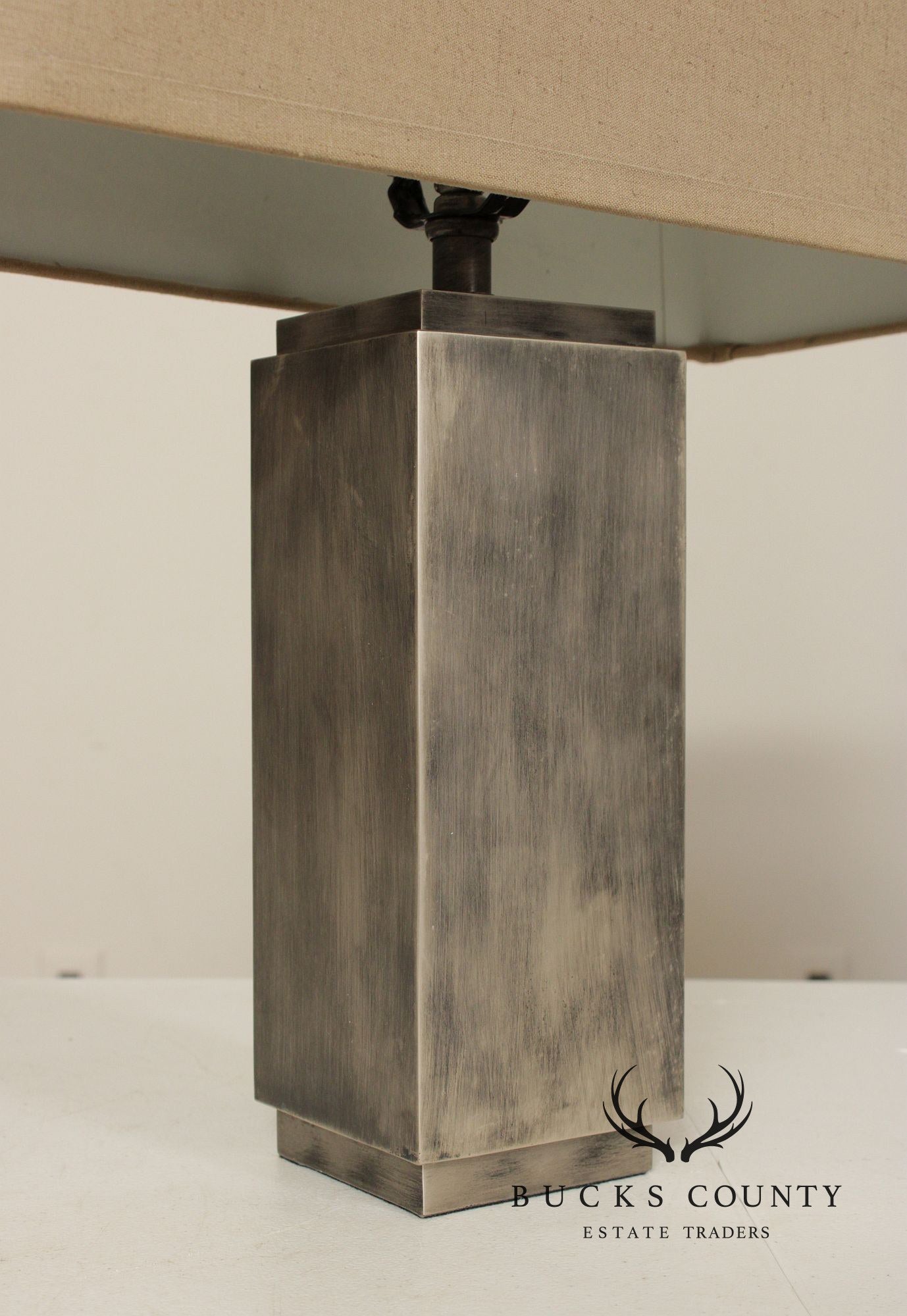 Restoration Hardware Pair of Square Column Table Lamps