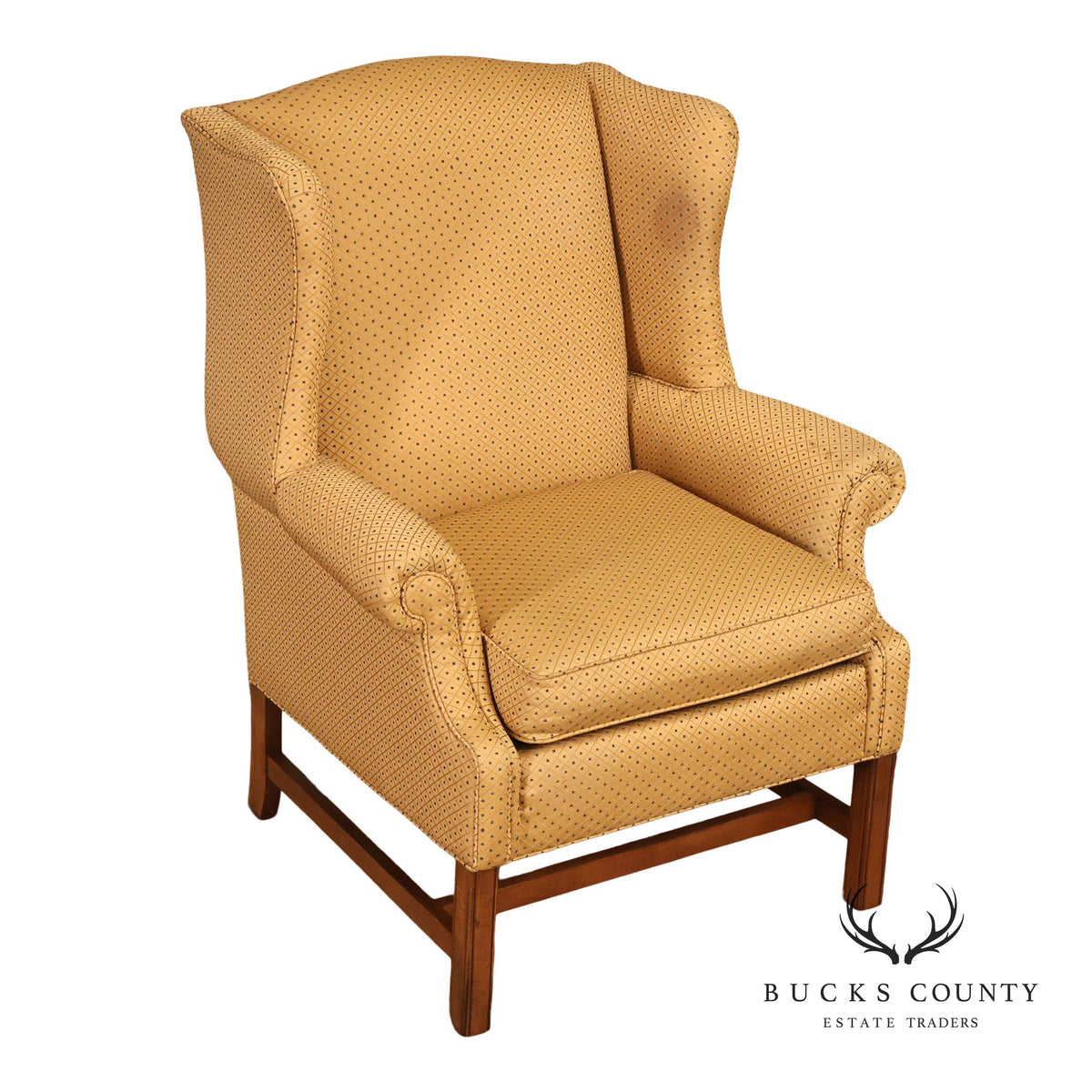 Ethan Allen Traditional Upholstered Wingback Armchair