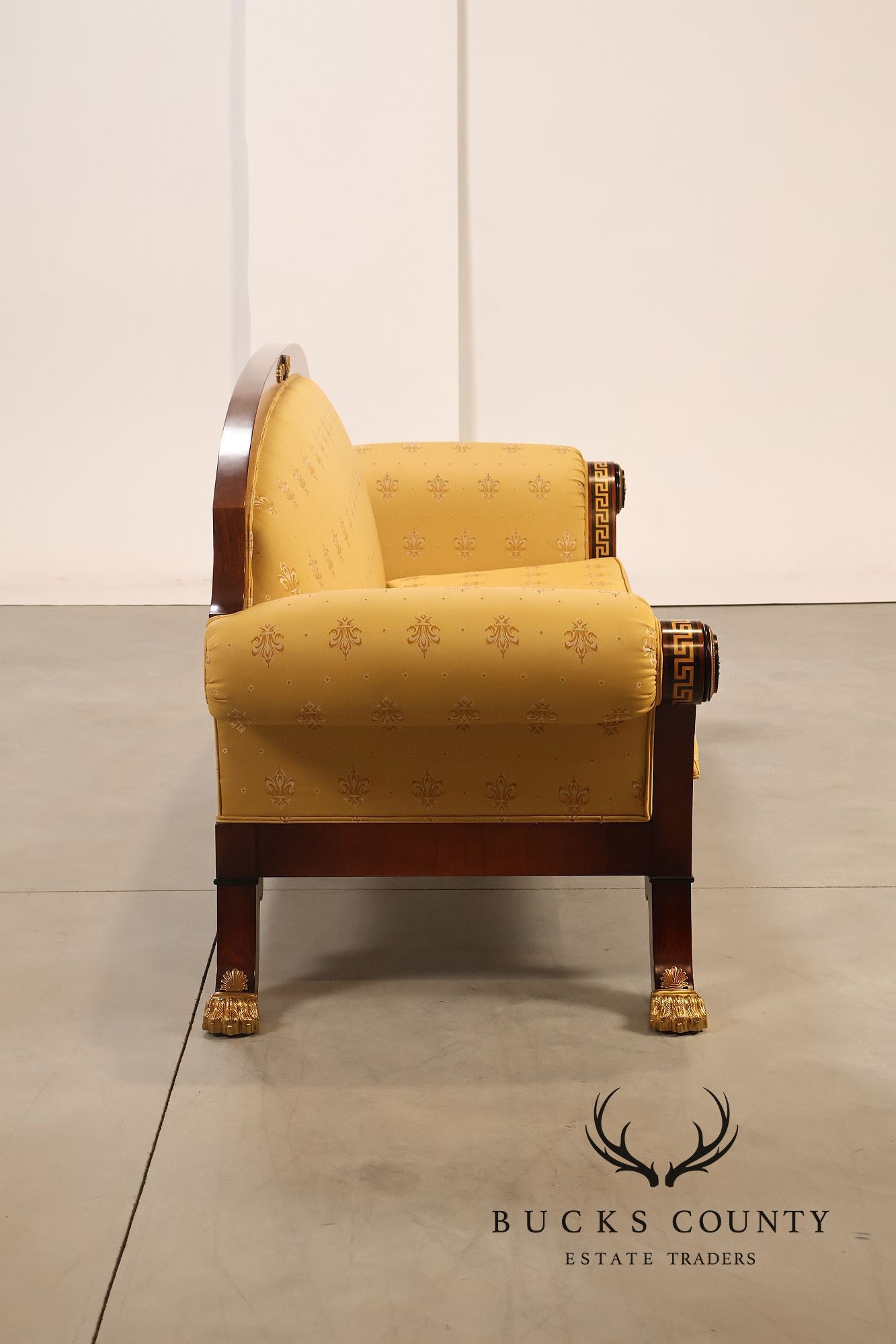 Neoclassical Empire Style Mahogany Sofa With Gilt Bronze Mounts