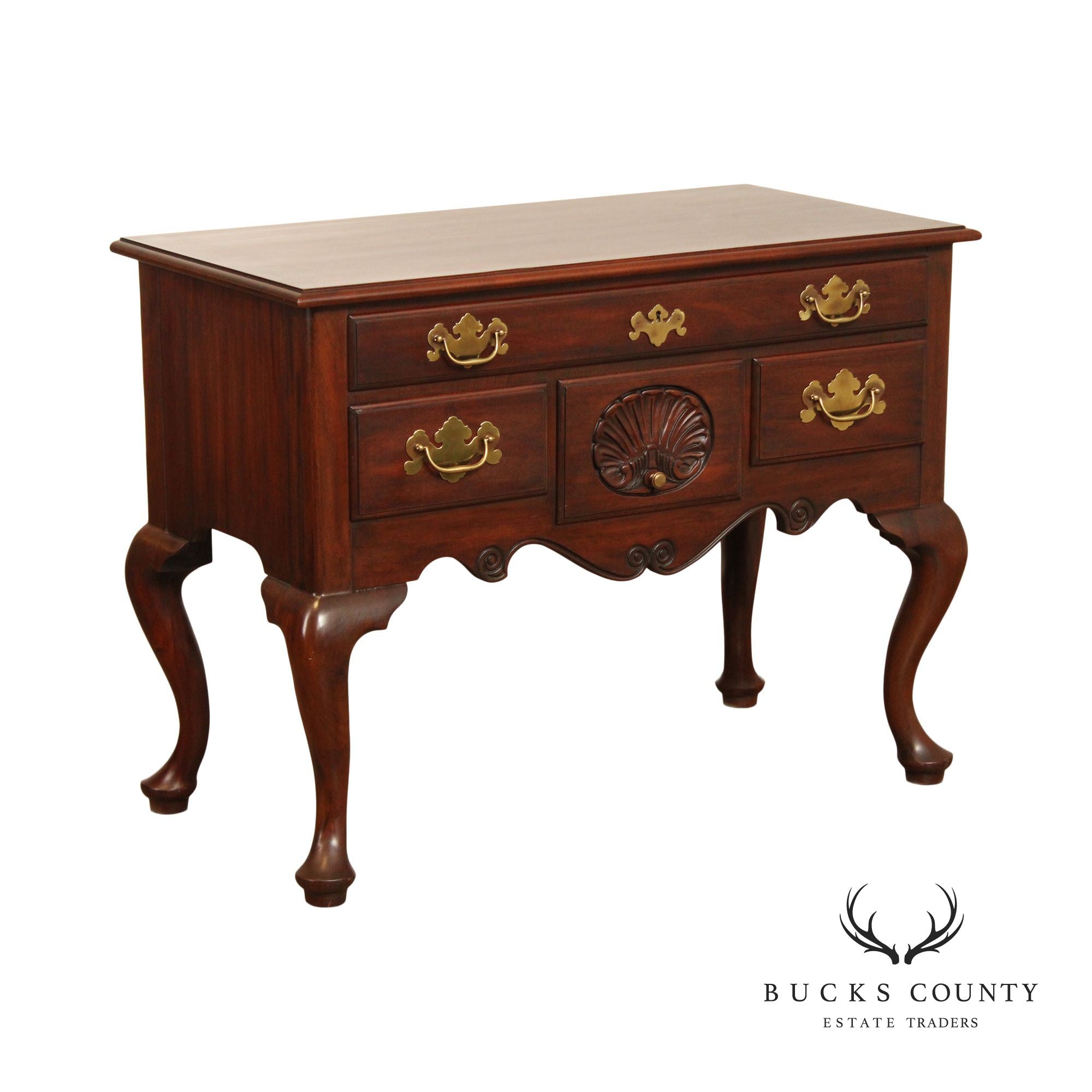 Henkel Harris Queen Anne Style Mahogany Lowboy Chest