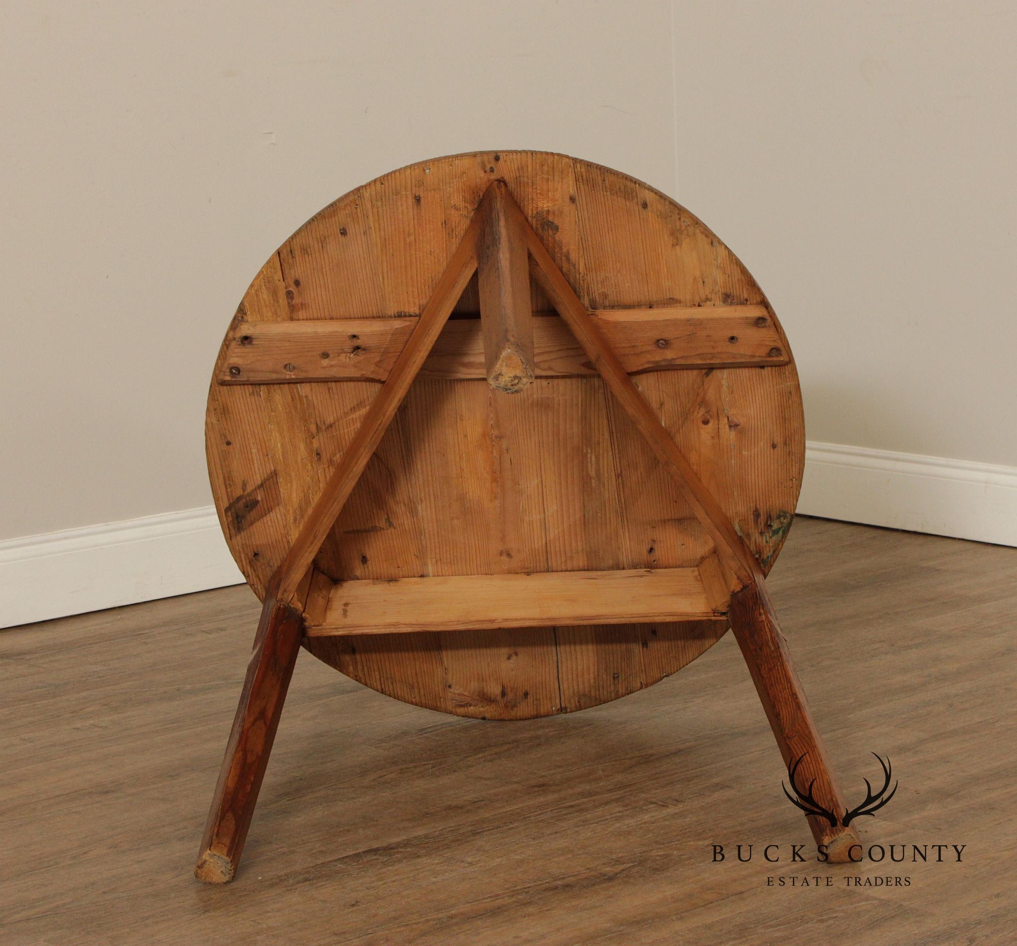 Antique English Pine Cricket Table