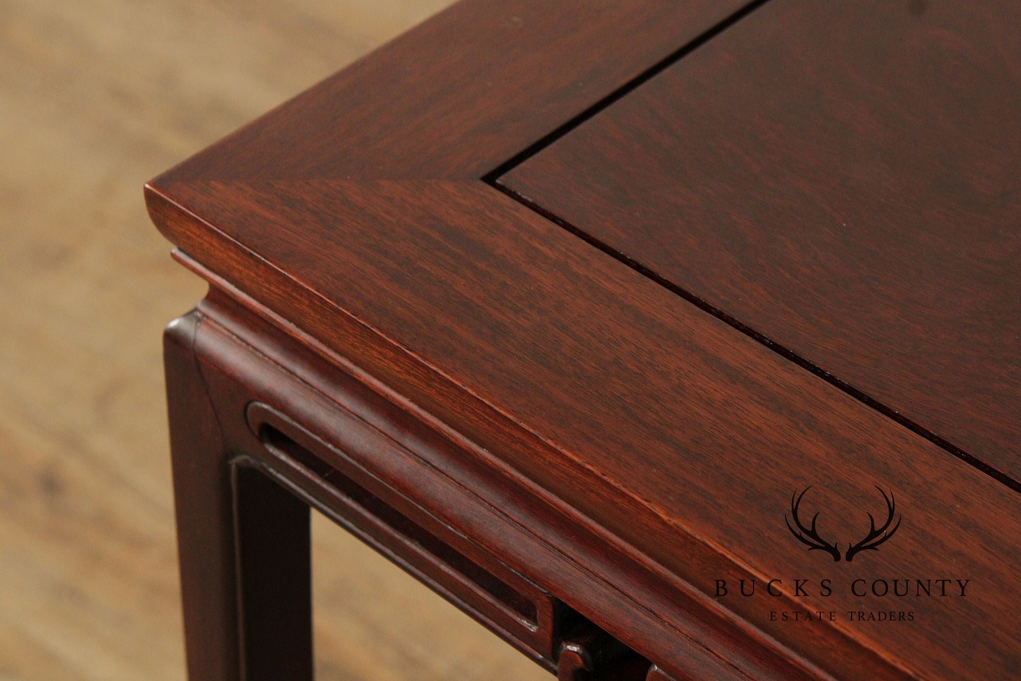 Chinese Vintage Set of Four Carved Rosewood Nesting Tables