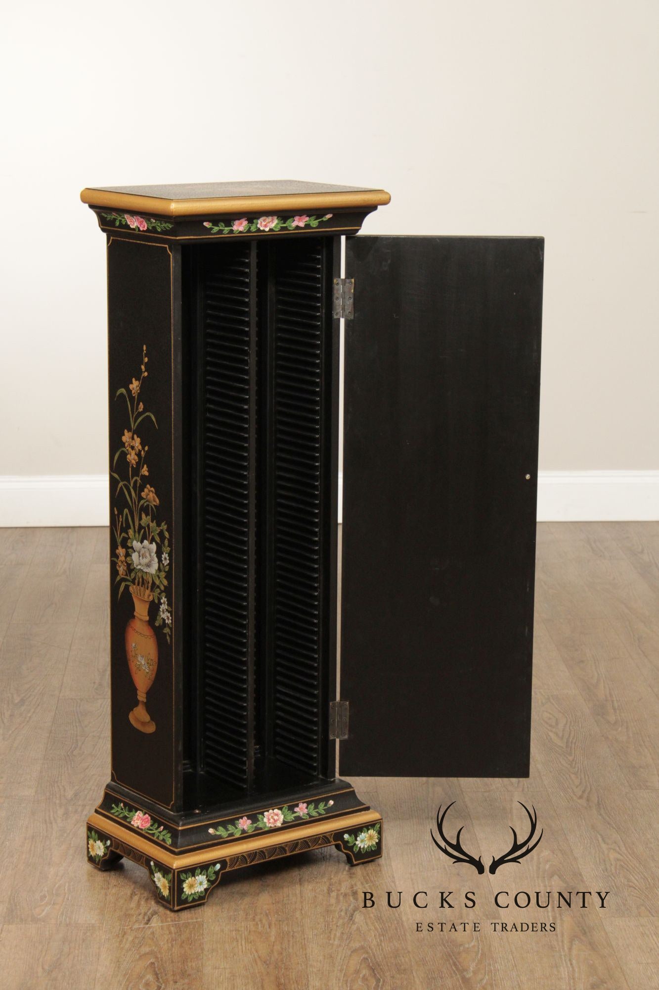 Chinoiserie Lacquered Media Storage Cabinet