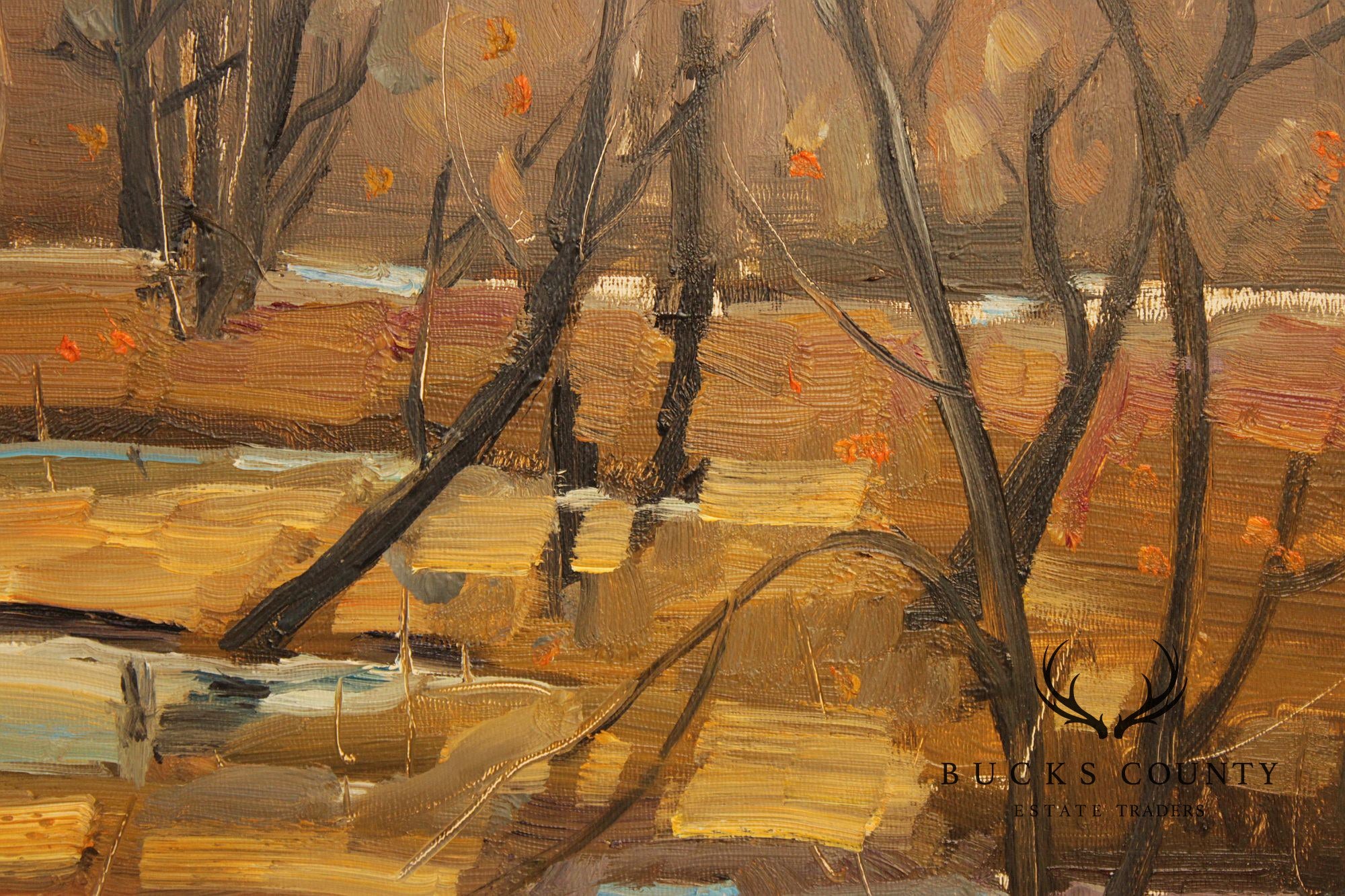 Luo Hong Impressionist Style Oil Painting, Late Fall Landscape