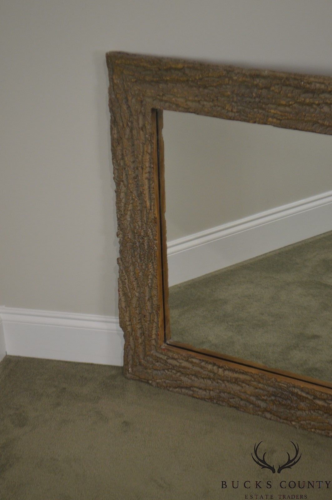 Faux Tree Bark Rectangular Wall Mirror