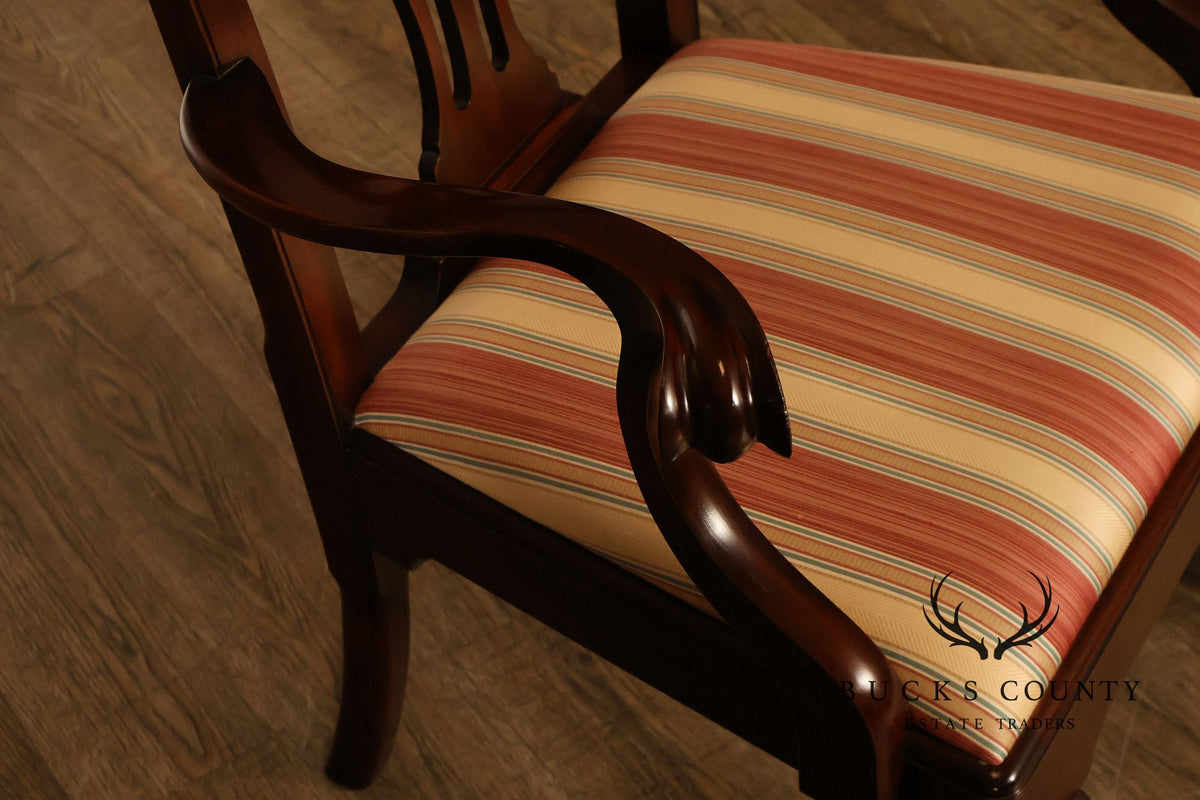 Henkel Harris Set Of Eight Chippendale Mahogany Dining Chairs