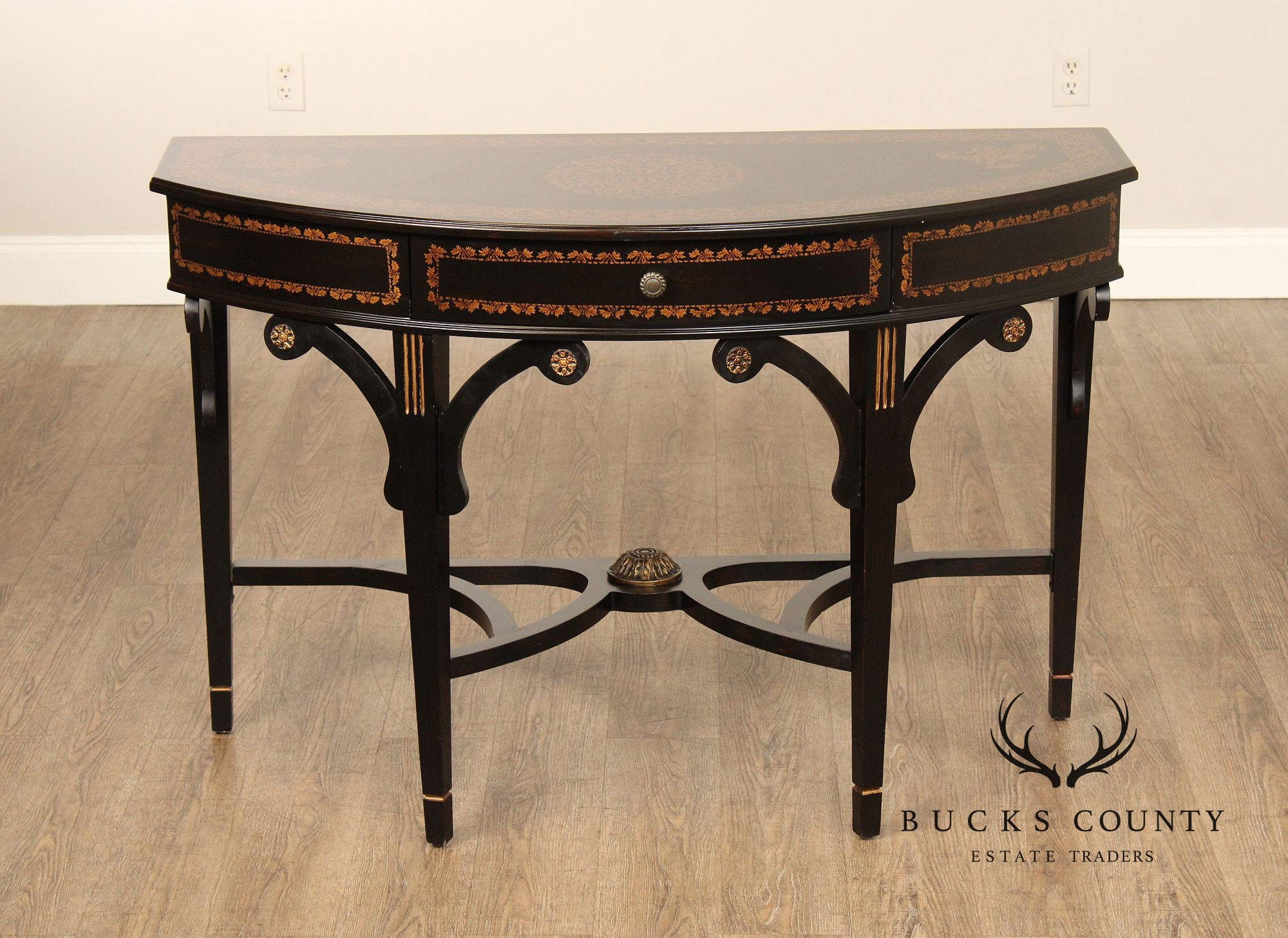 French Regency Style Ebonized Console Table