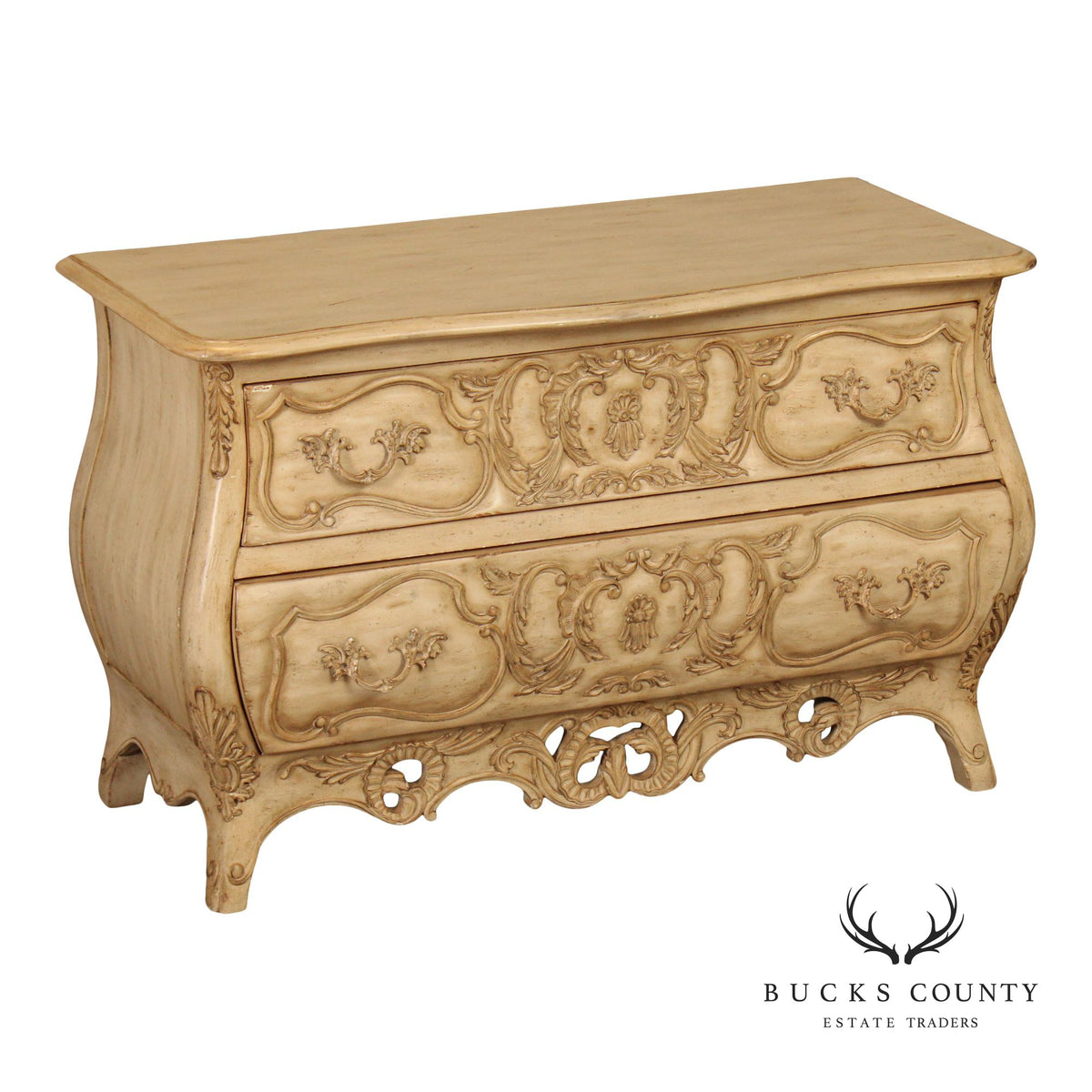 Century Furniture Italian Provincial Style Painted Bombe Chest
