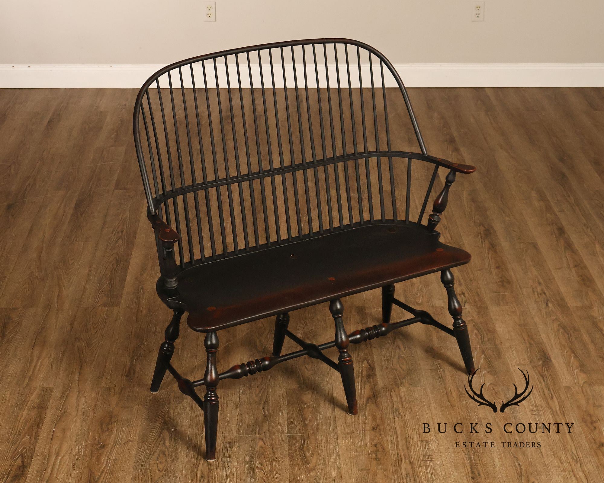 Custom Quality Black Painted Windsor Settee