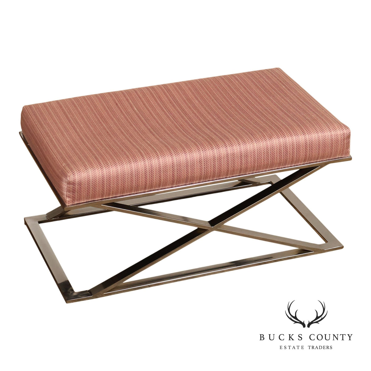 Milo Baughman Chrome X-Base Bench