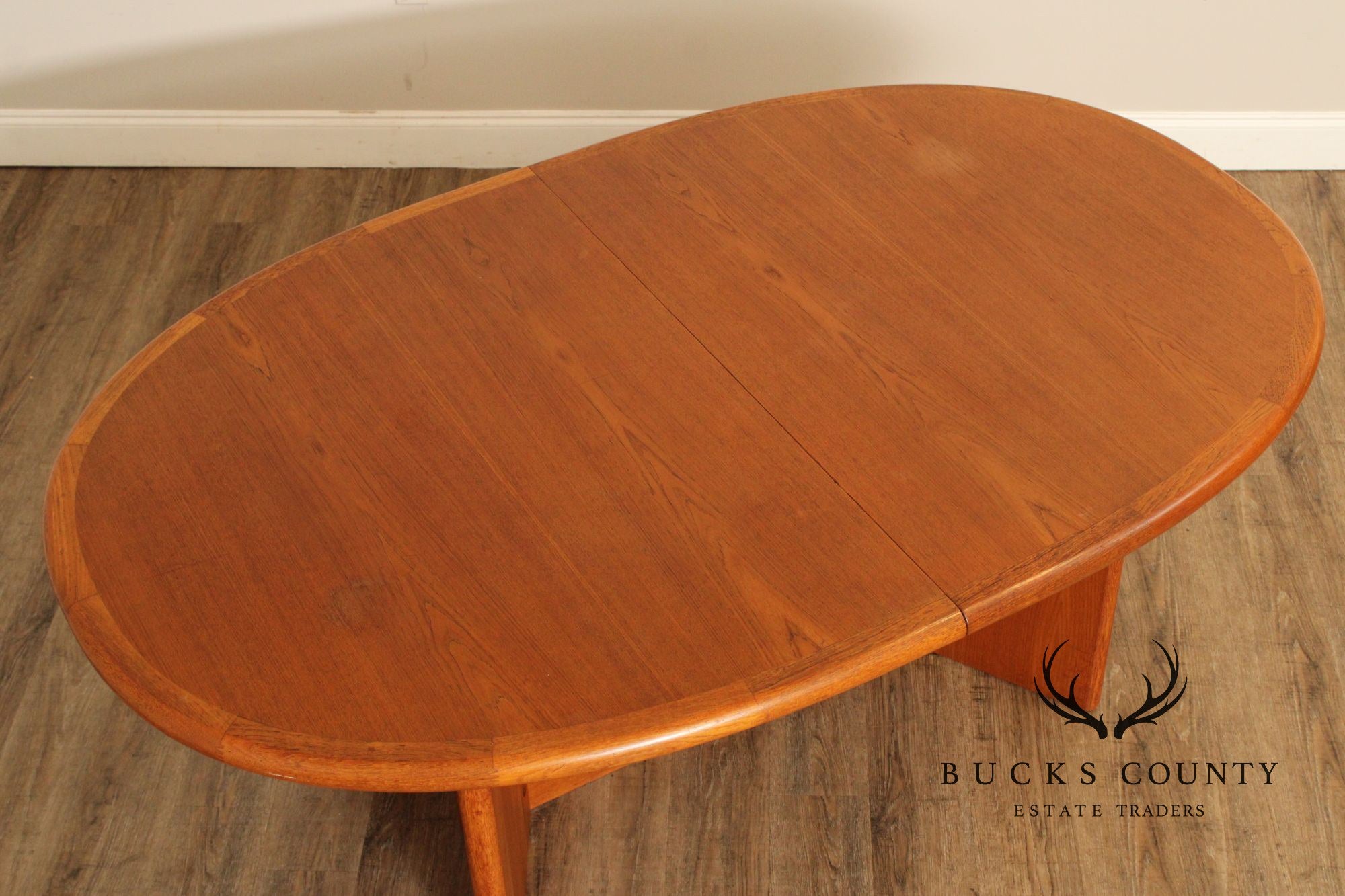 Ansager Møbler Danish Modern Teak Expandable Oval Top Dining Table