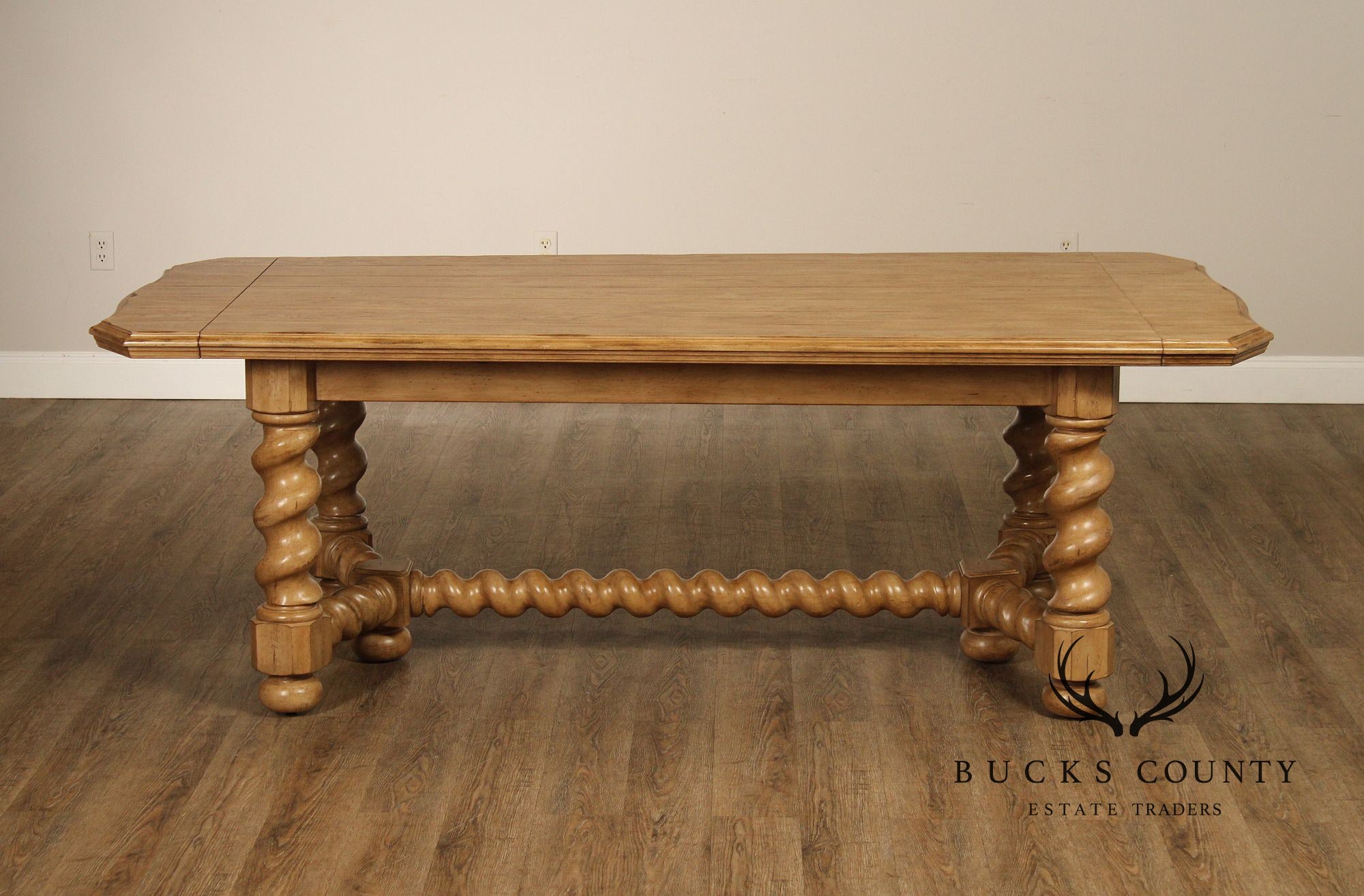 Bernhardt Spanish Revival Style Oak Extension Dining Table