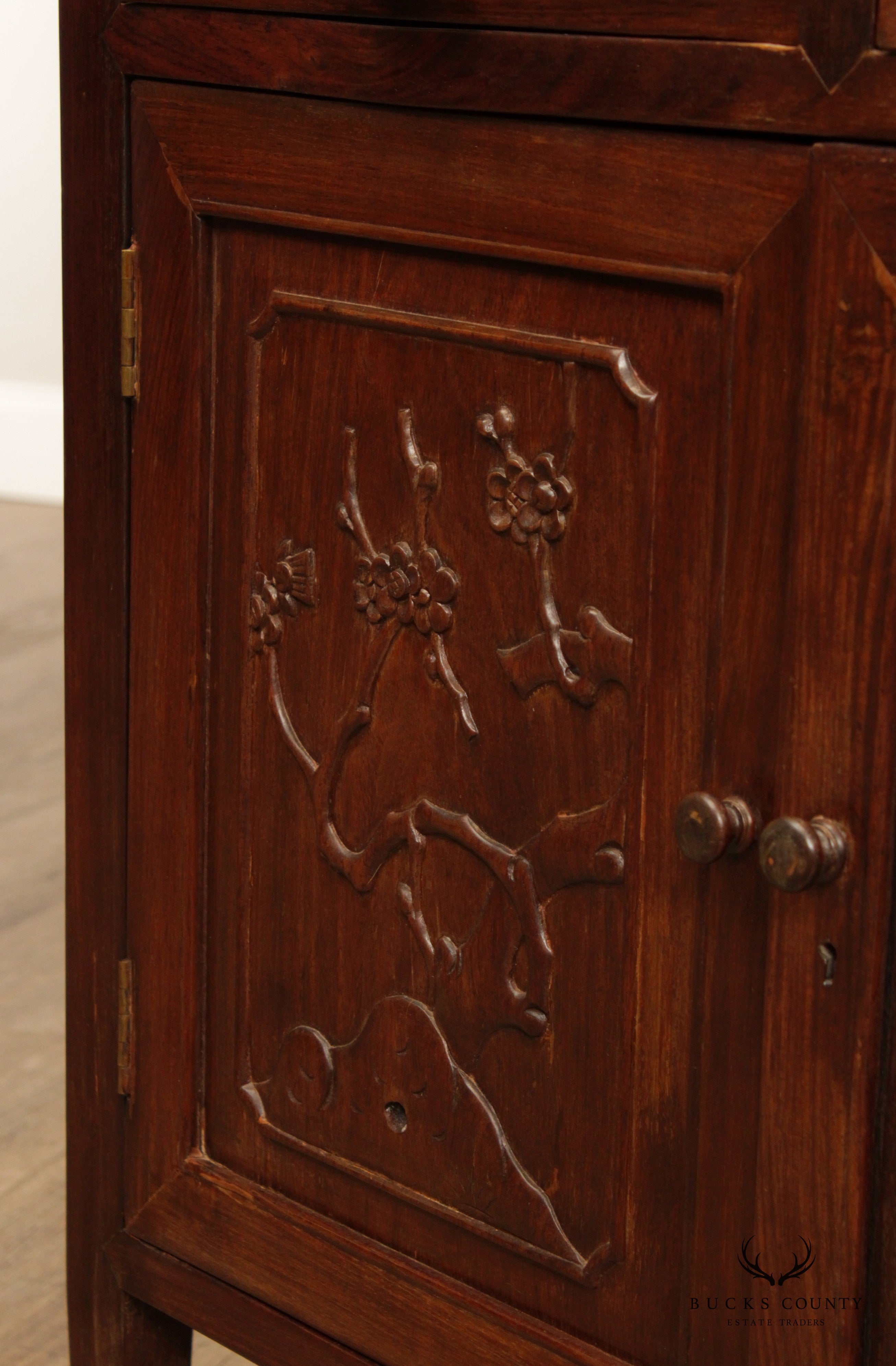 Antique Chinese Hardwood Etagere Cabinet