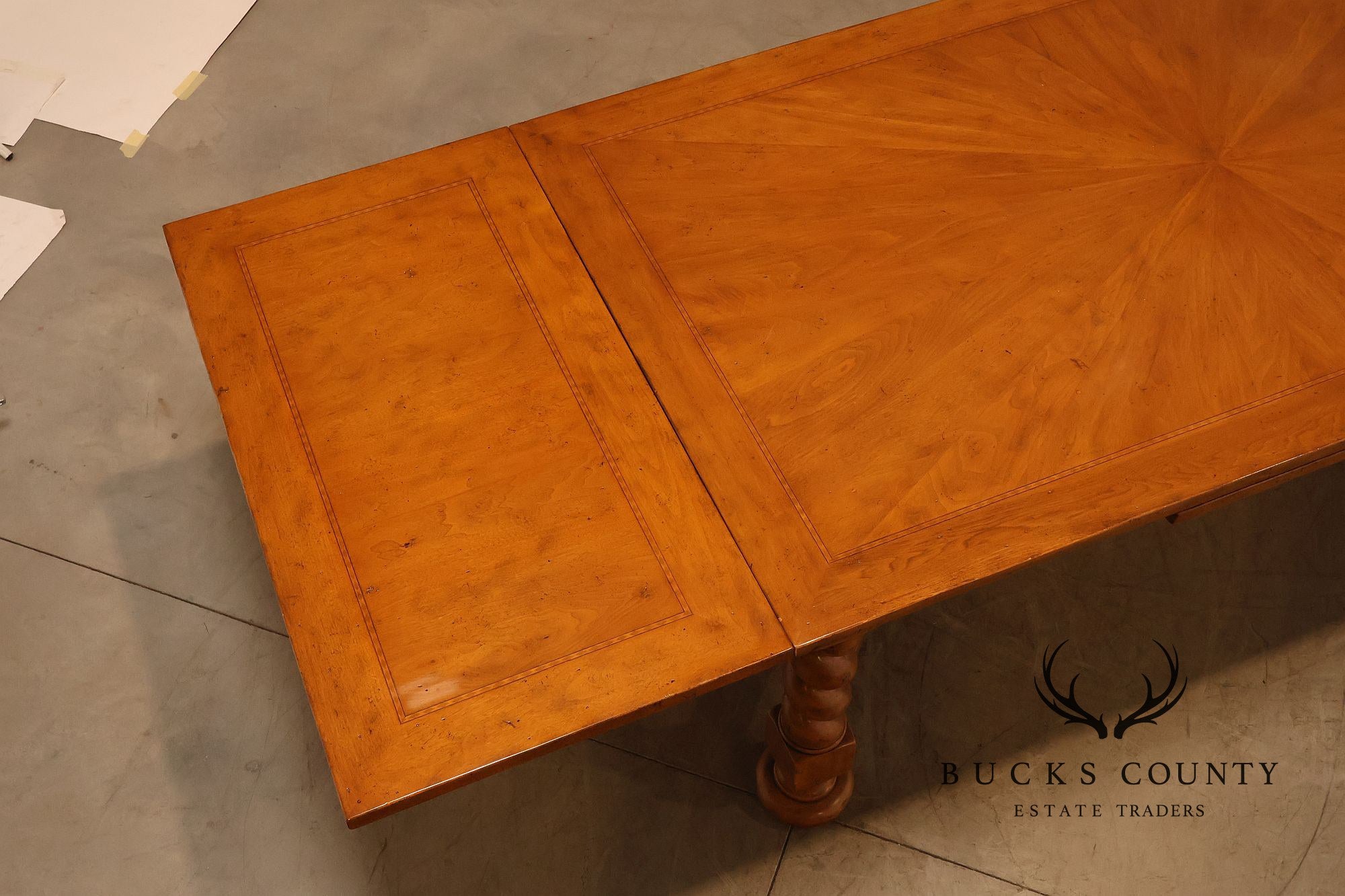 French Louis XIII Style Draw-Leaf Trestle Dining Table