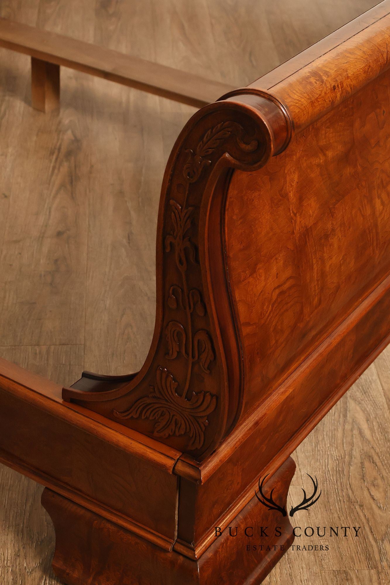Henredon 'Charles X' King Size Burlwood Sleigh Bed