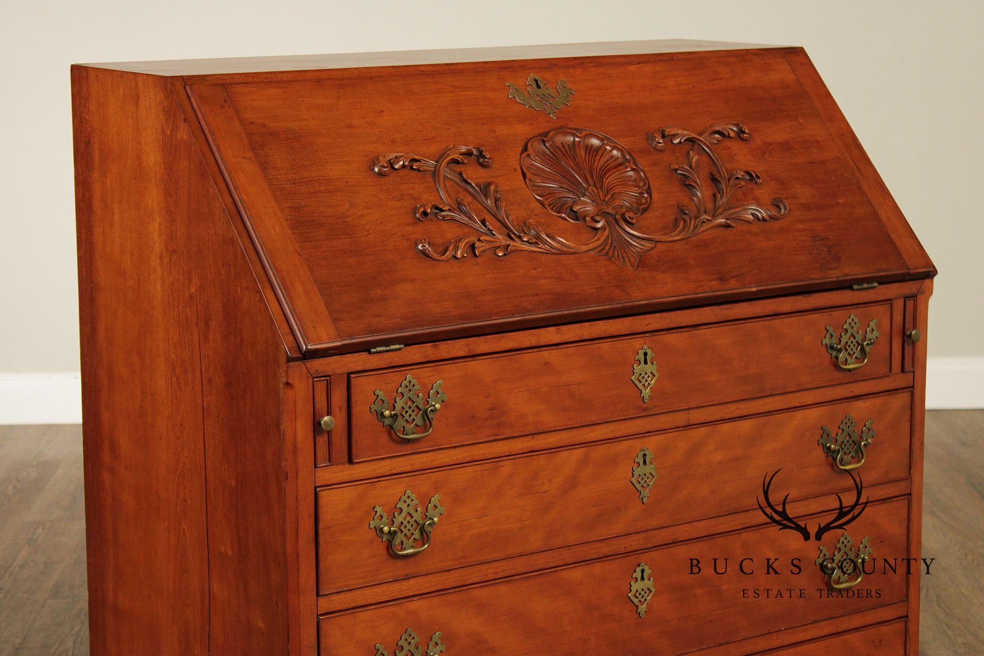 Antique Hepplewhite Style Cherry Slant Front Desk