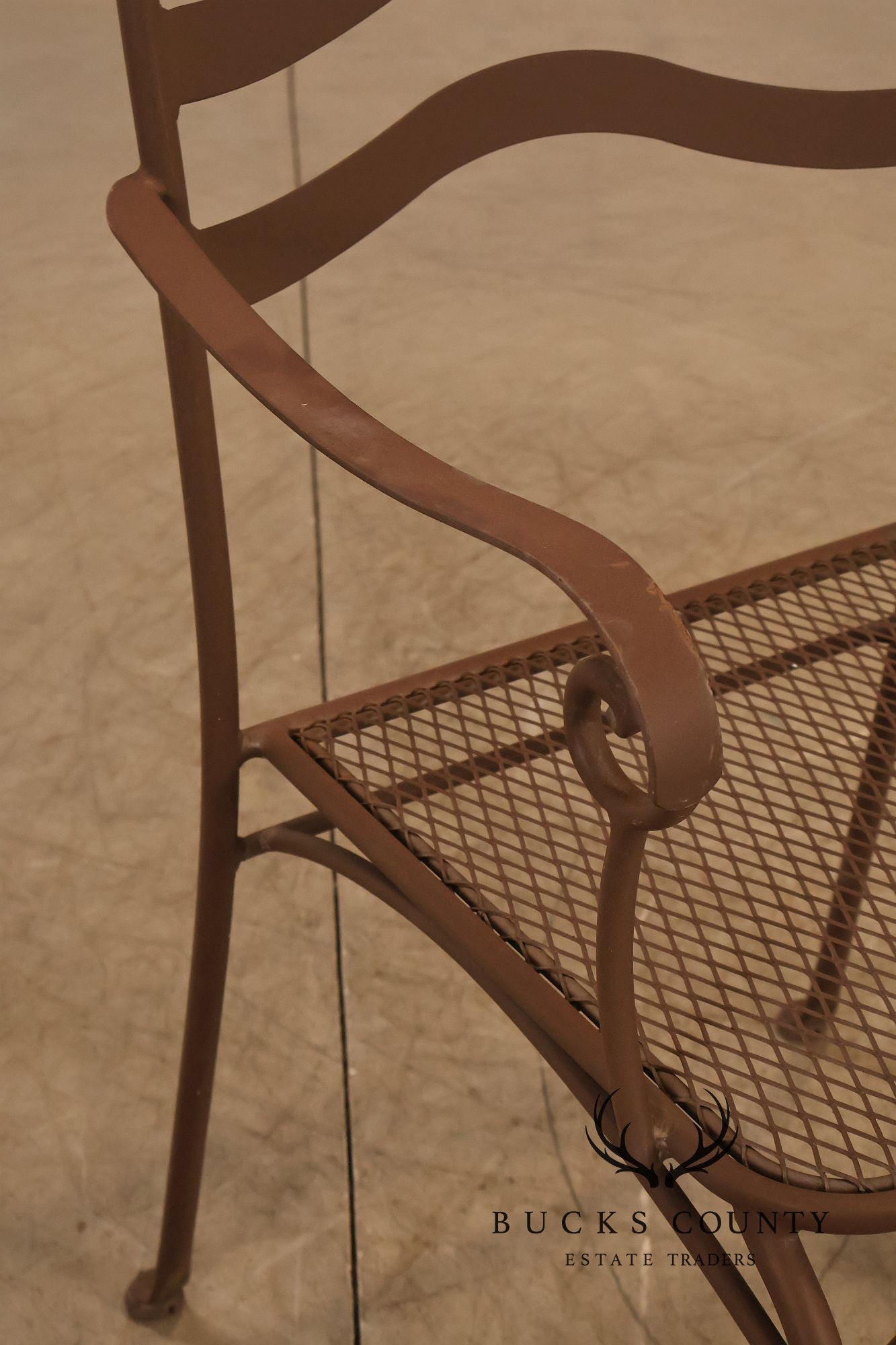 Tuscan Style Set of Four Wrought Iron Patio Chairs