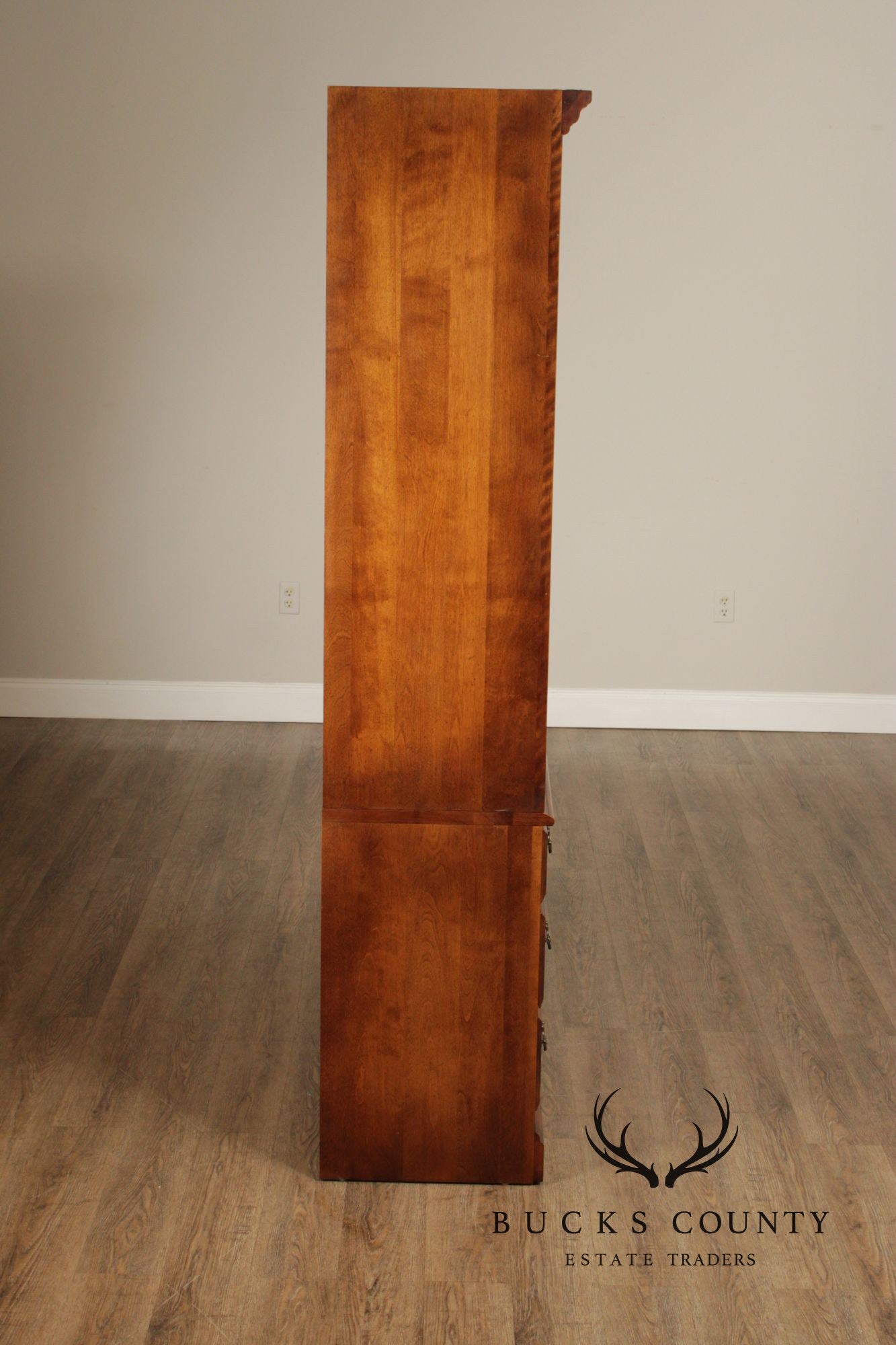 Ethan Allen French Country Tall Open Bookcase with Drawers