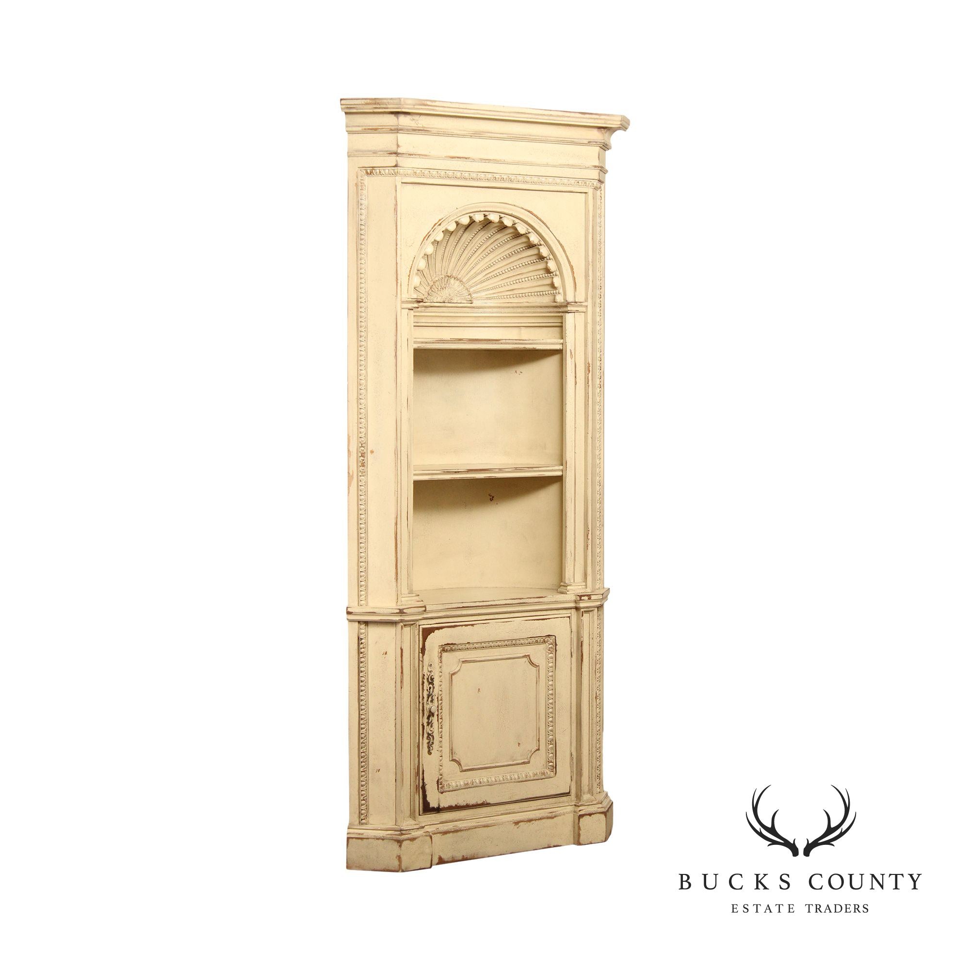 Habersham Plantation Large Painted Architectural 'Preston' Corner Cabinet