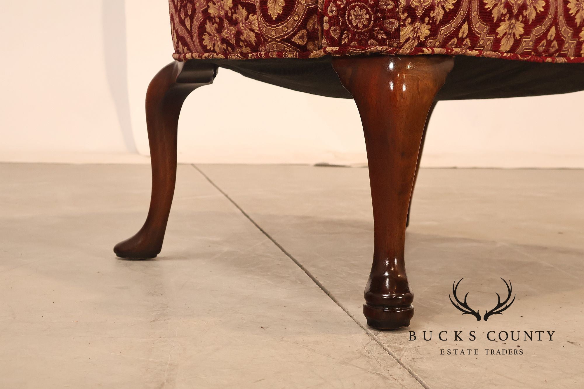 Smith & Watson Queen Anne Style Pair of Wing Chairs