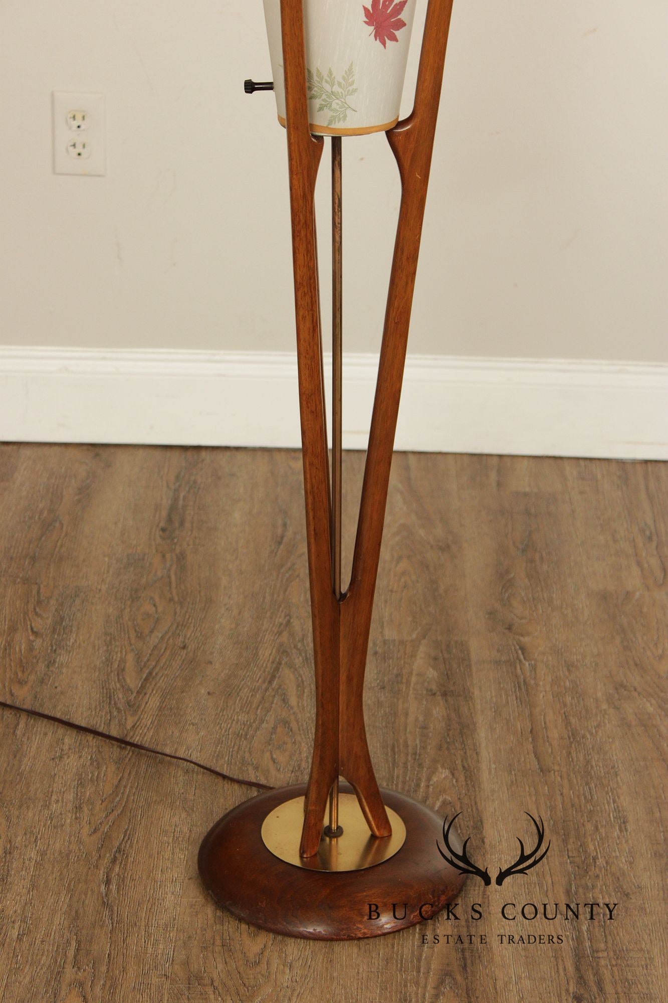 Modeline Mid Century Modern Walnut Floor Lamp