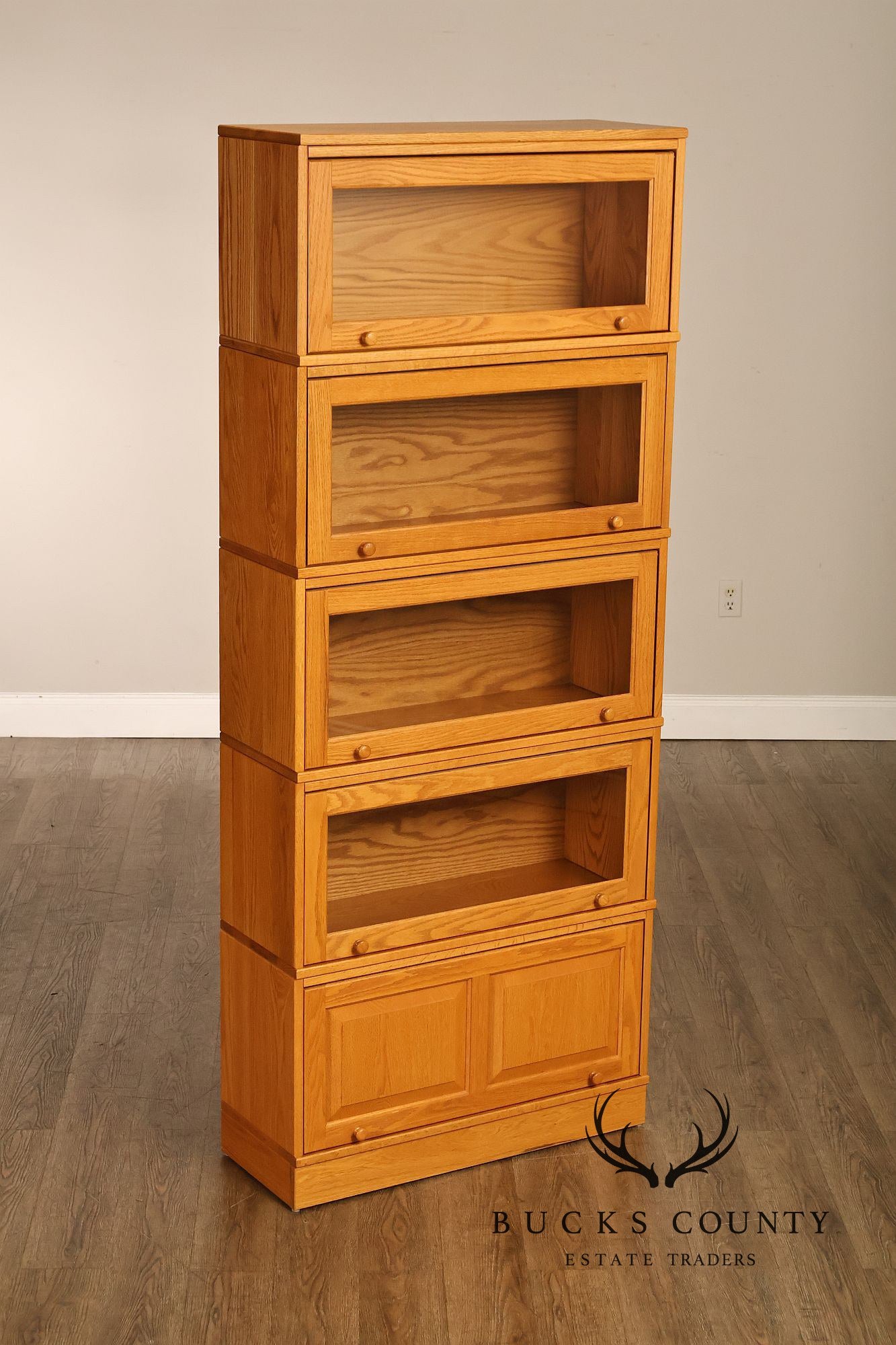 Amish Made Oak Five Stack Barrister Bookcase