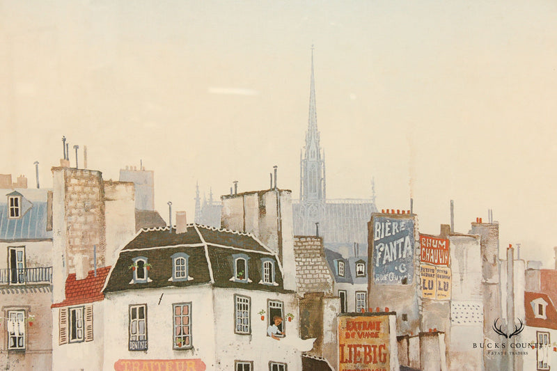 Michel Delacroix 'Les Halles' Framed Colored Lithograph