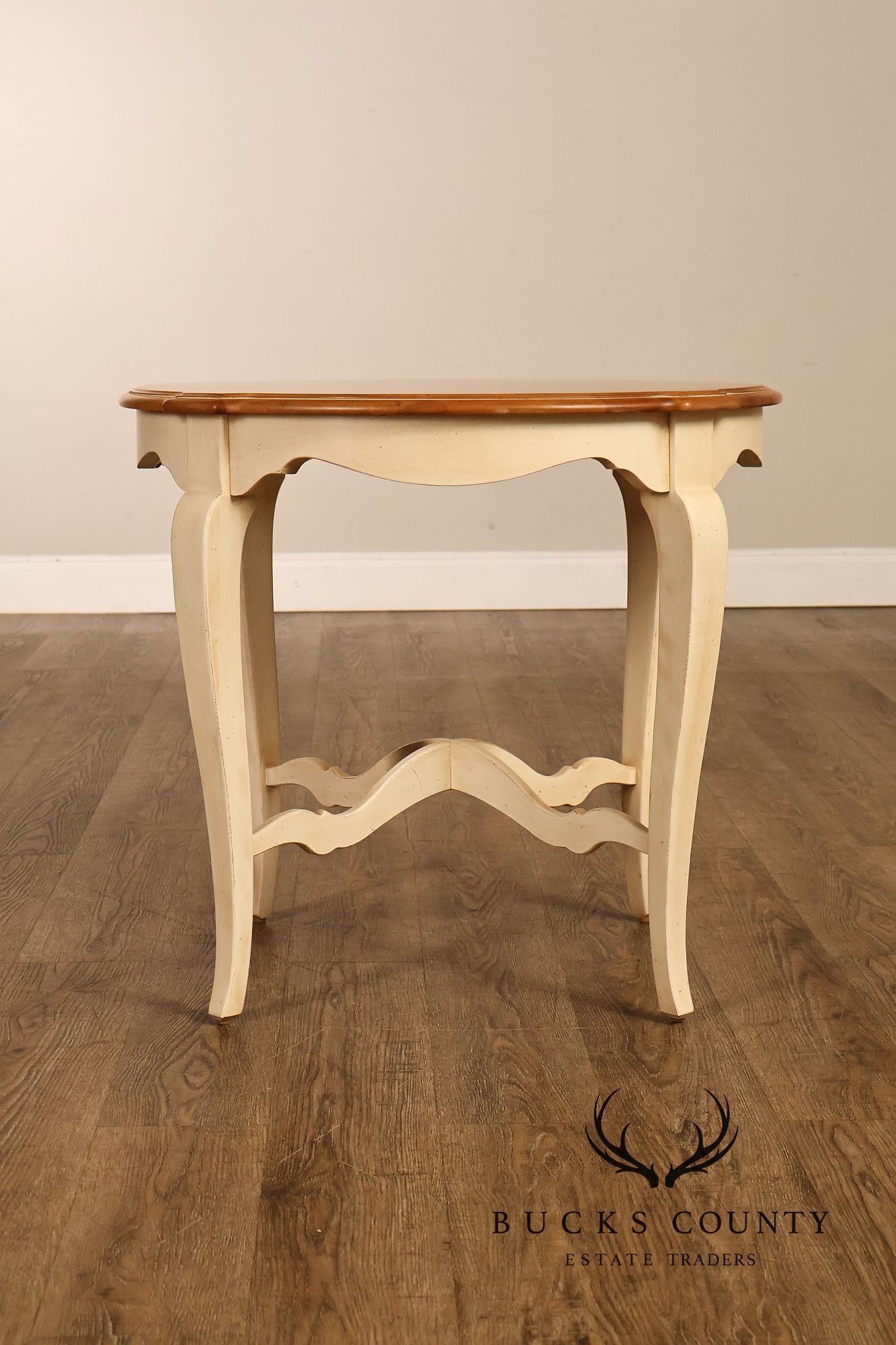 Ethan Allen 'Country French' Cream-Painted Side Table