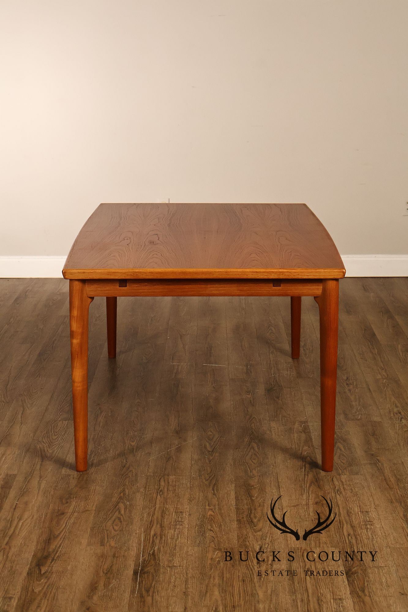 Danish Modern Teak Draw-Leaf Dining Table