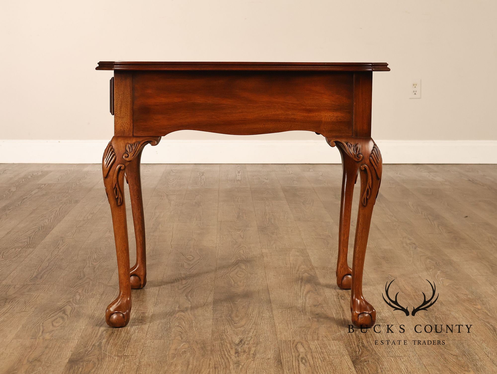 Henkel Harris Chippendale Style Mahogany One Drawer Lamp End Table