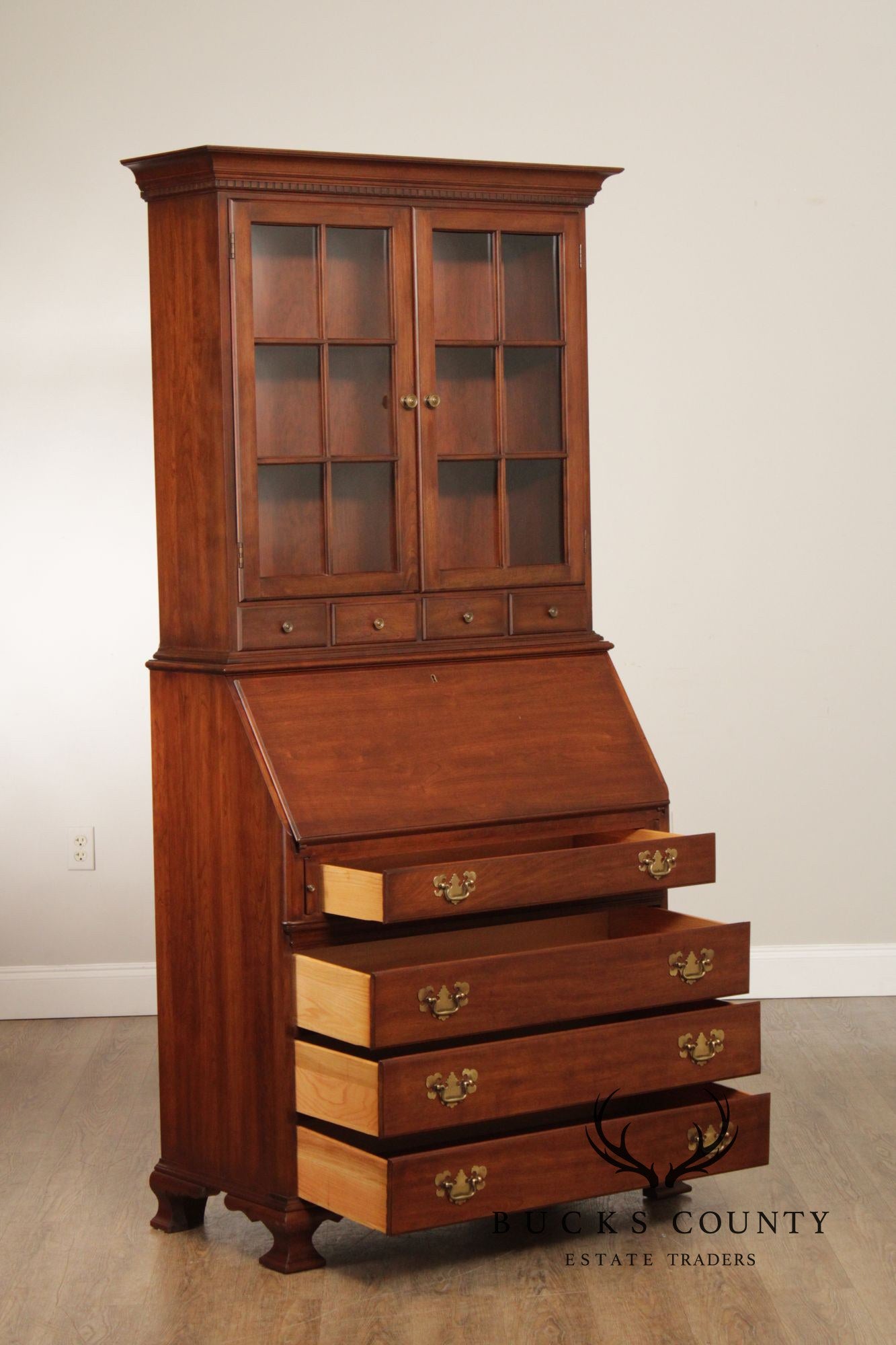 Pennsylvania House Chippendale Style Cherry Secretary Bookcase