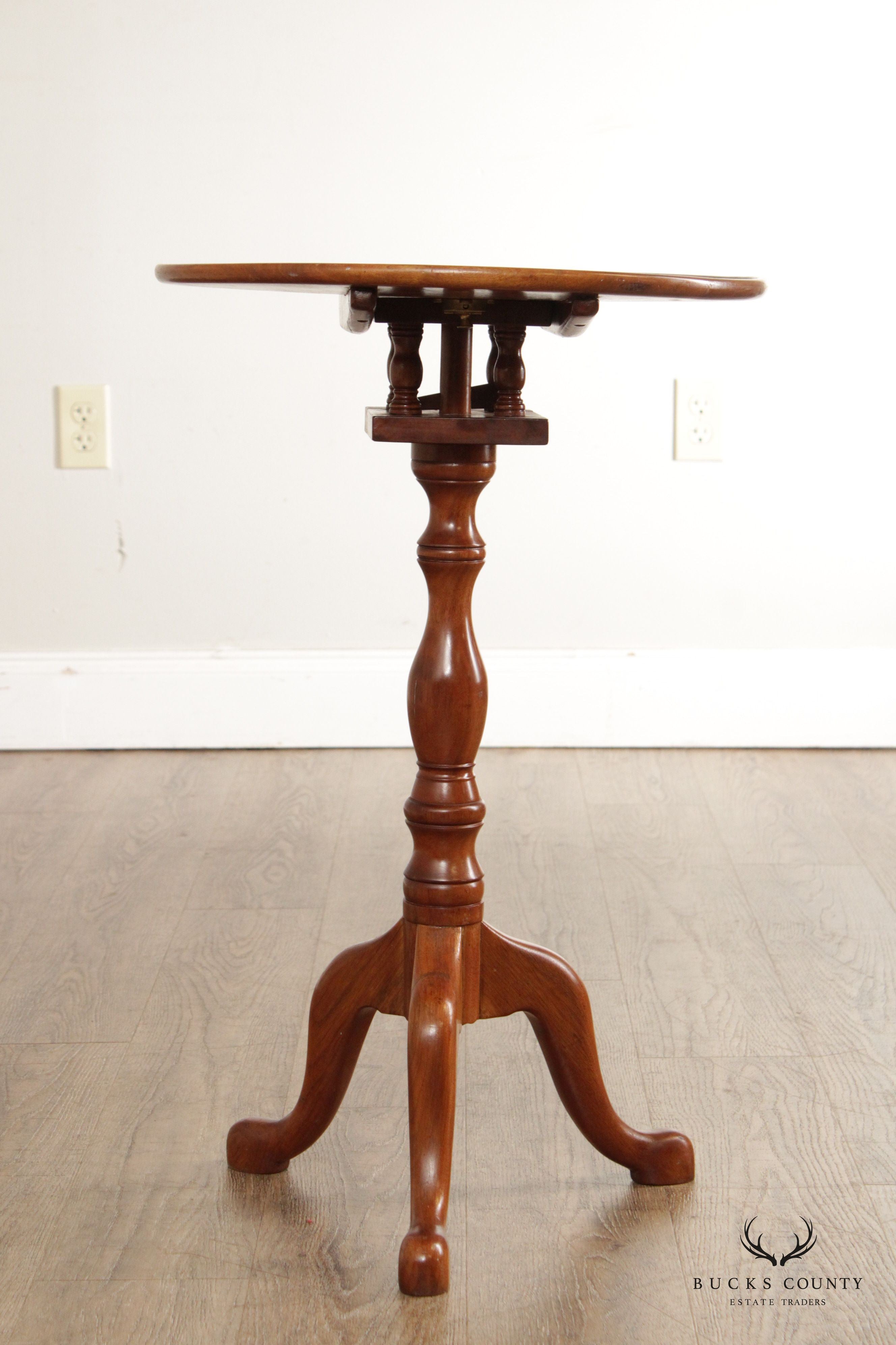Bench Made Queen Anne Style Walnut Tilt-Top Table