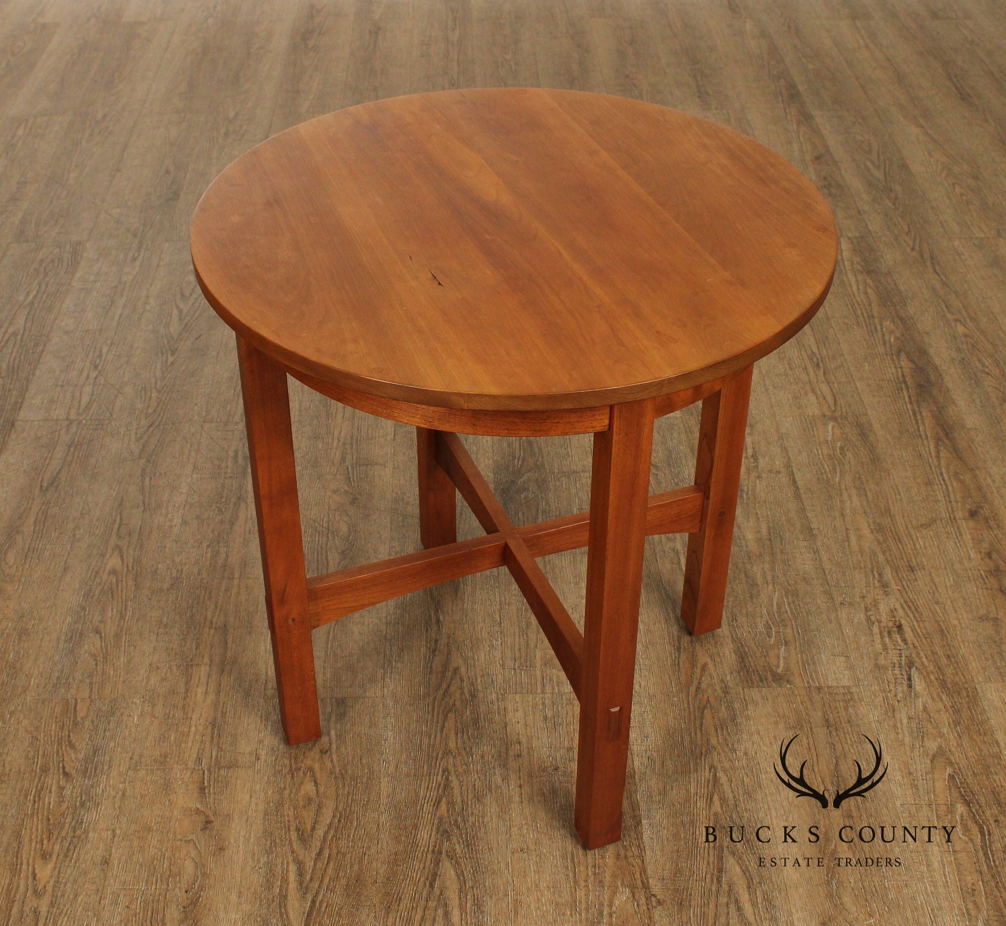 Stickley Mission Collection Cherry Round Lamp Table