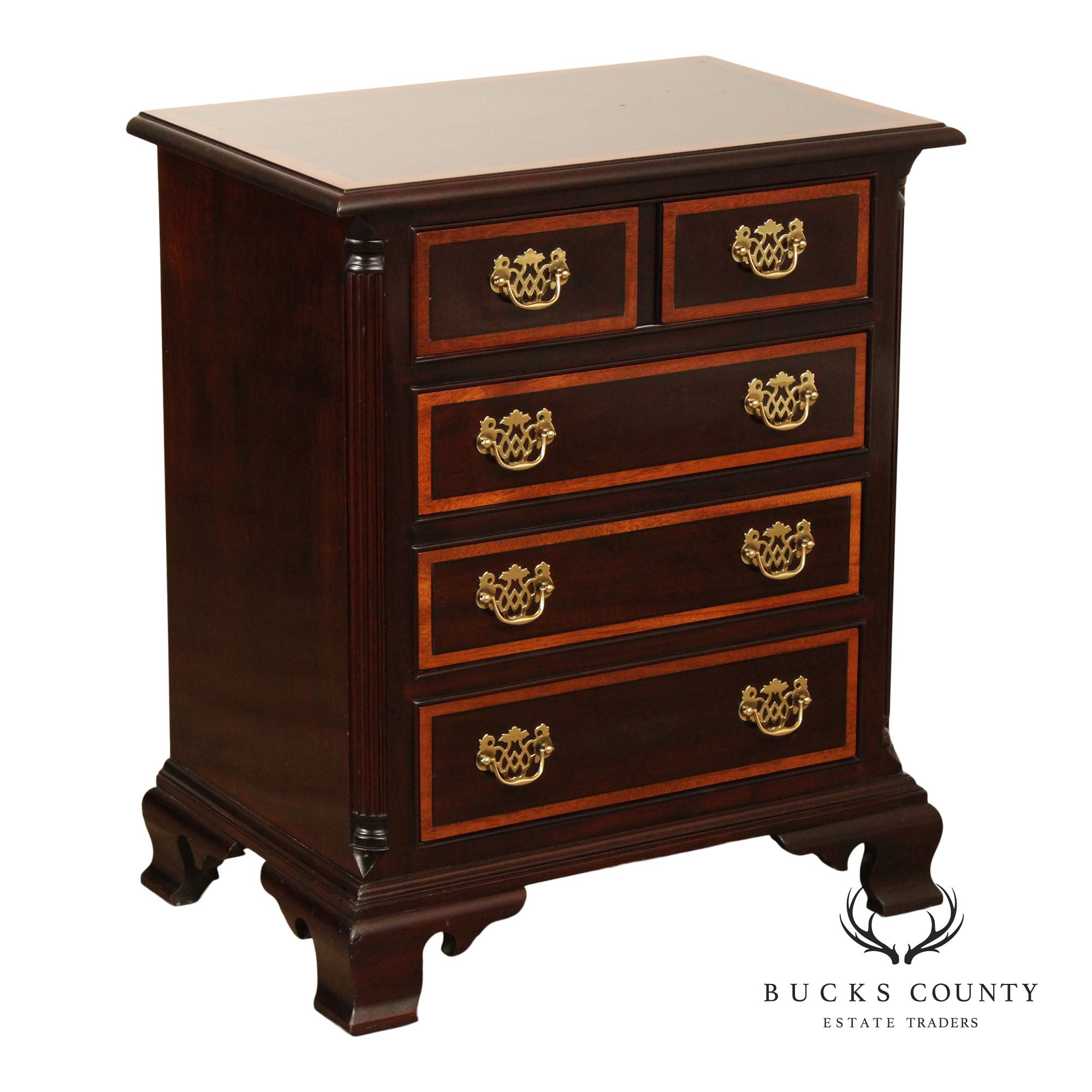 Stickley Georgian Style Inlaid Mahogany Nightstand