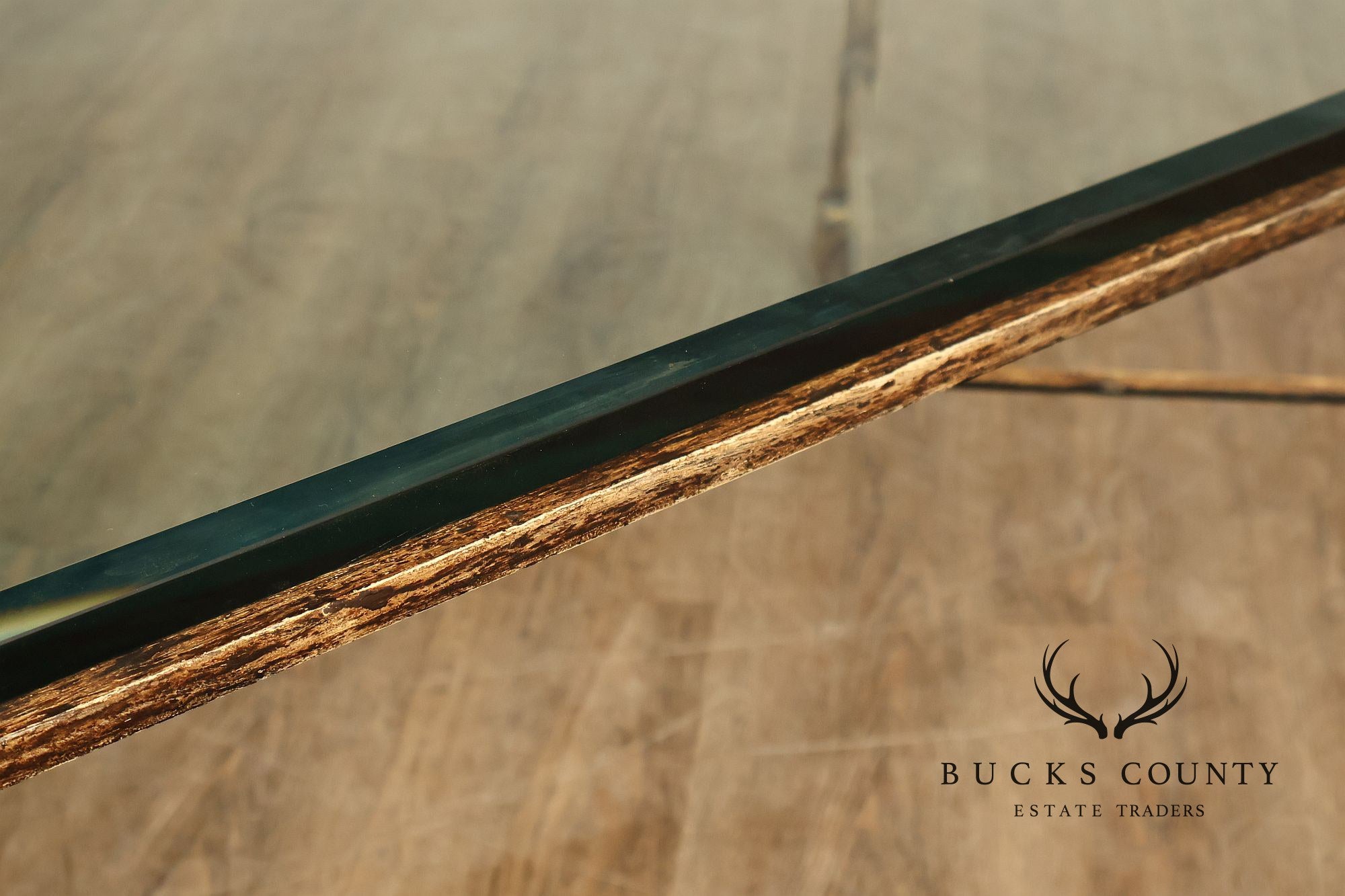 Minton Spindell 'Durant' Glass Top Iron Coffee Table