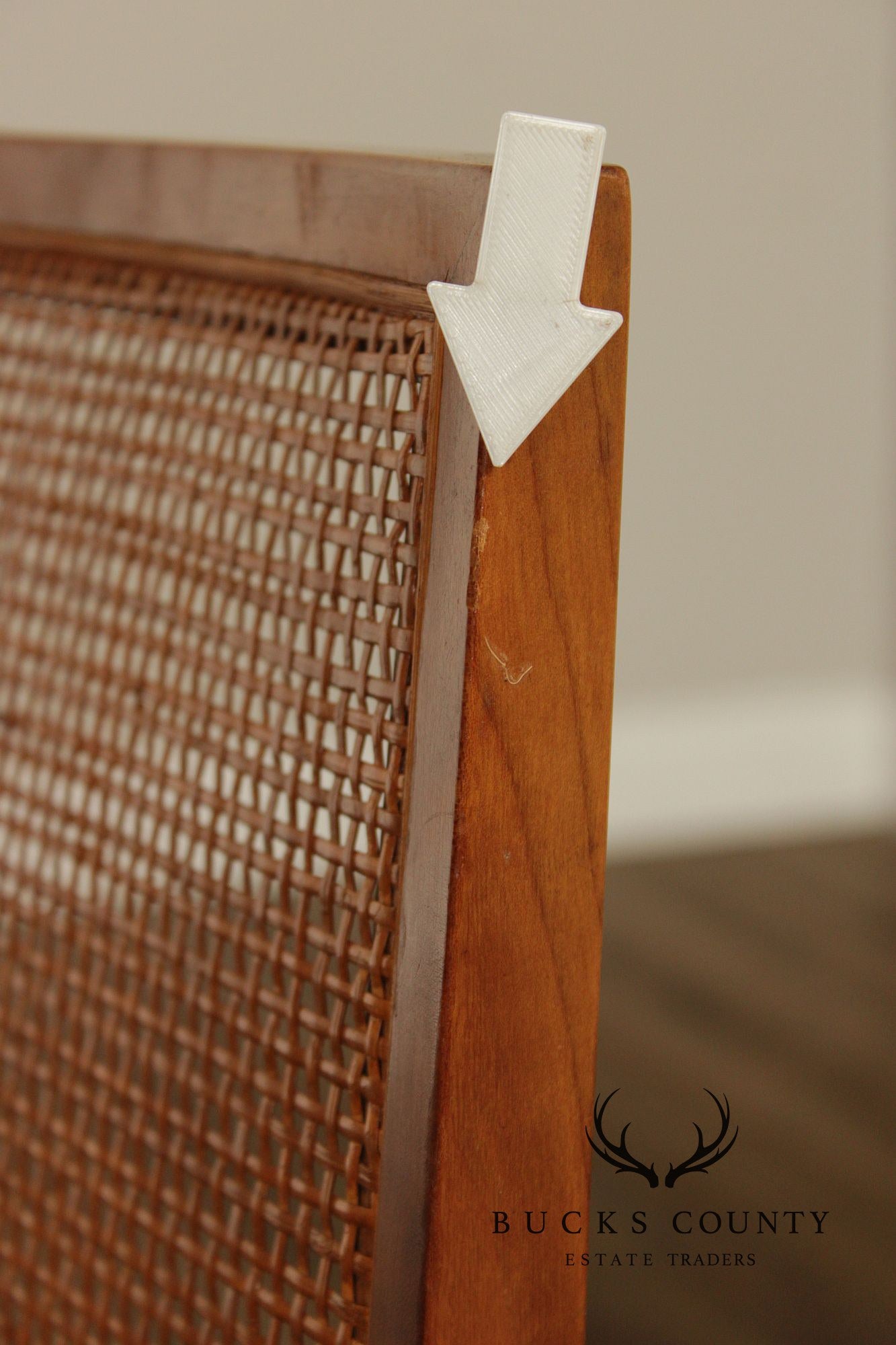 Michael Taylor For Baker Mid Century Modern Set of Six Cane Back Dining Chairs